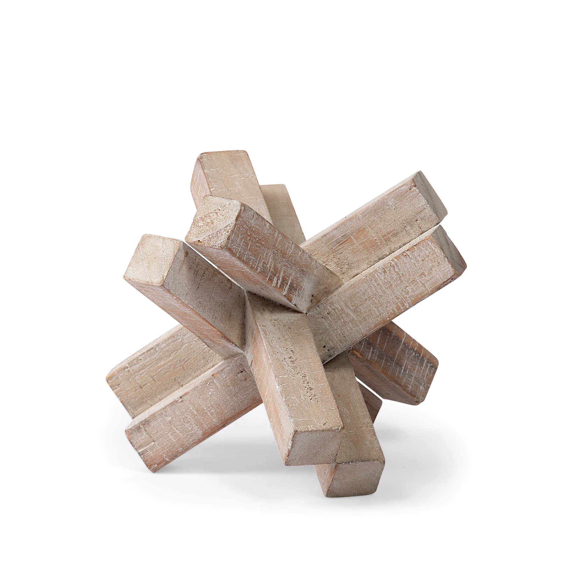 Vega II (Large) 7L x 7W Natural Wood Jack Object — product photograph