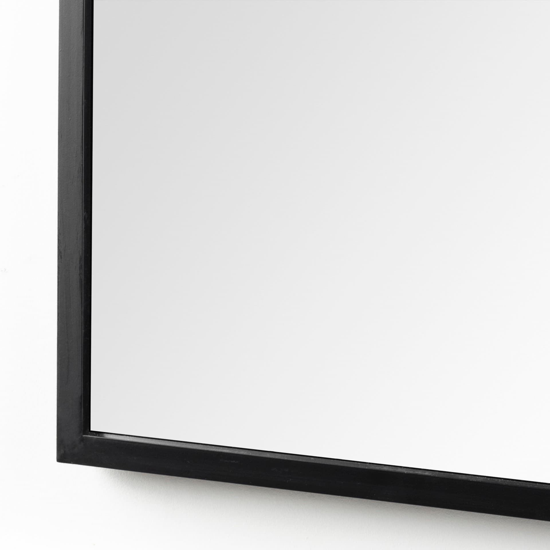 Giovanna 23.6L x 1.2W x 48.8H Black Metal Frame Rounded Arch Vanity Mirror — product photograph