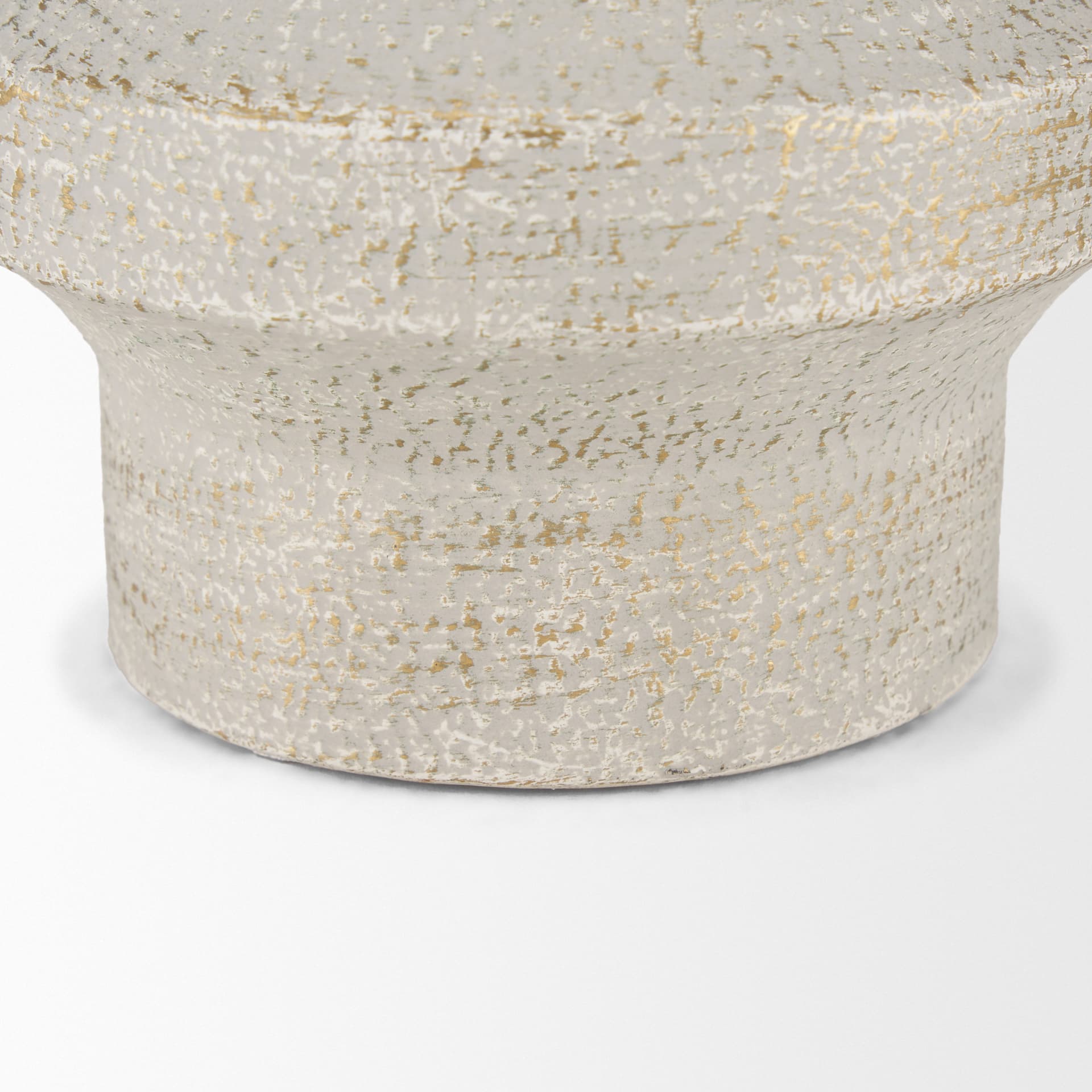 Tovah Small Textured White w/ Gold Metal Vase — product photograph
