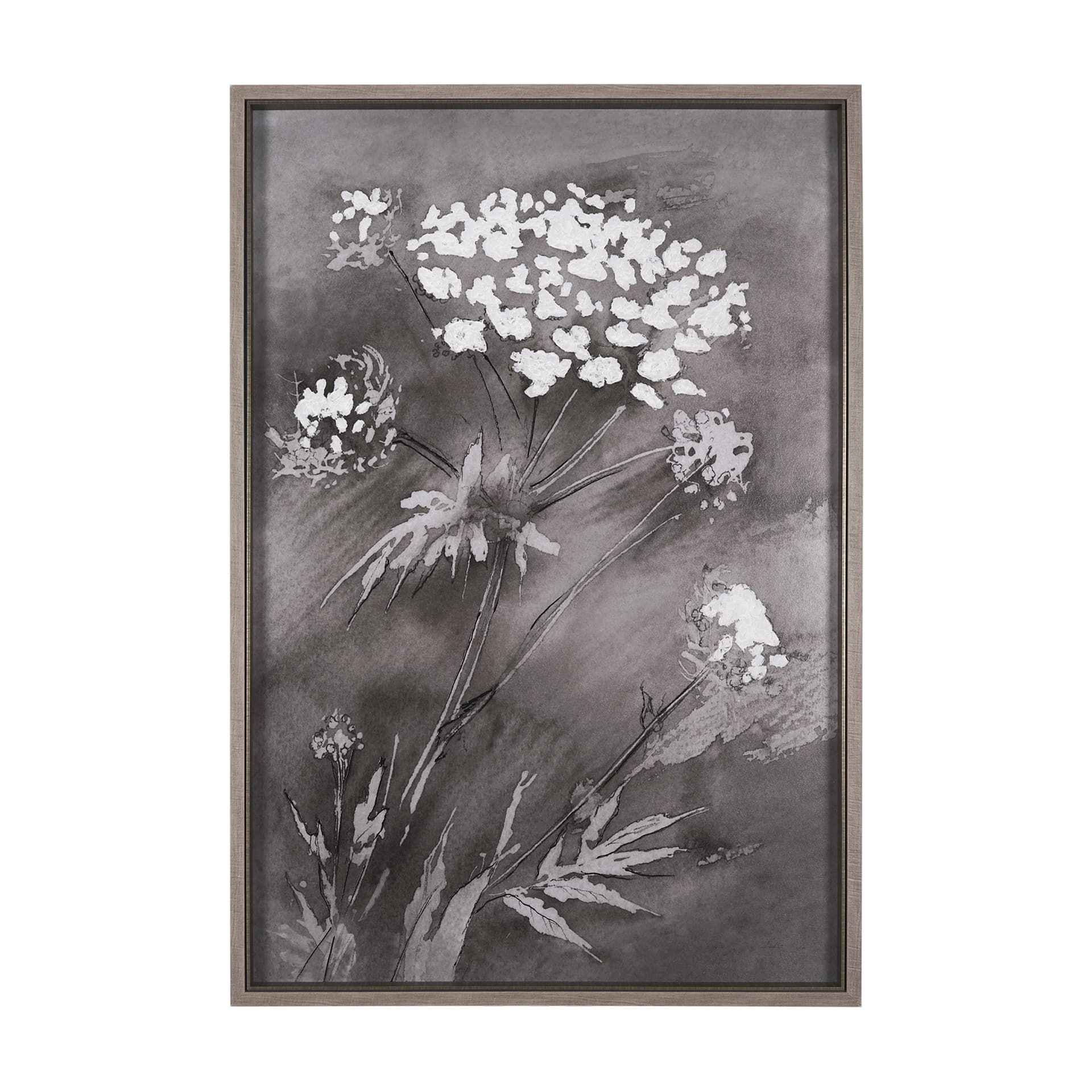 Wildflowers II Charcoal by Mercana Studio a Hand Embellished Textured Framed Art Print — product photograph