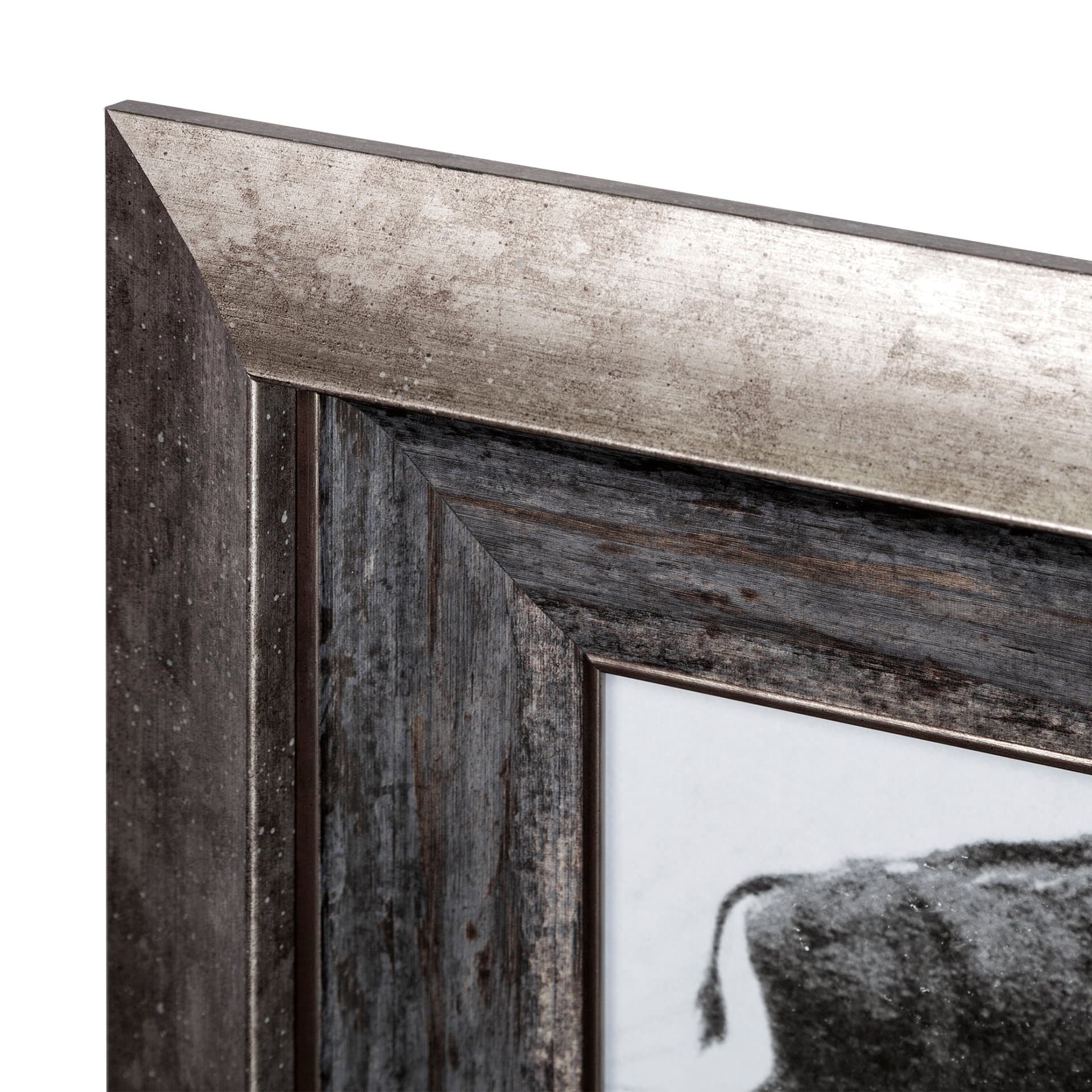 Buffalo Walking by Eadweard Muybridge Hand Embellished Textured Framed Art Print Matted under Glass — product photograph