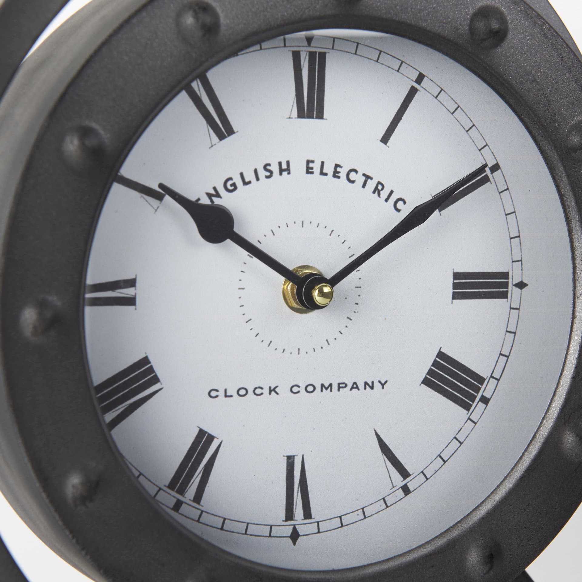 Gaston Gray Metal Circular Table Clock — product photograph