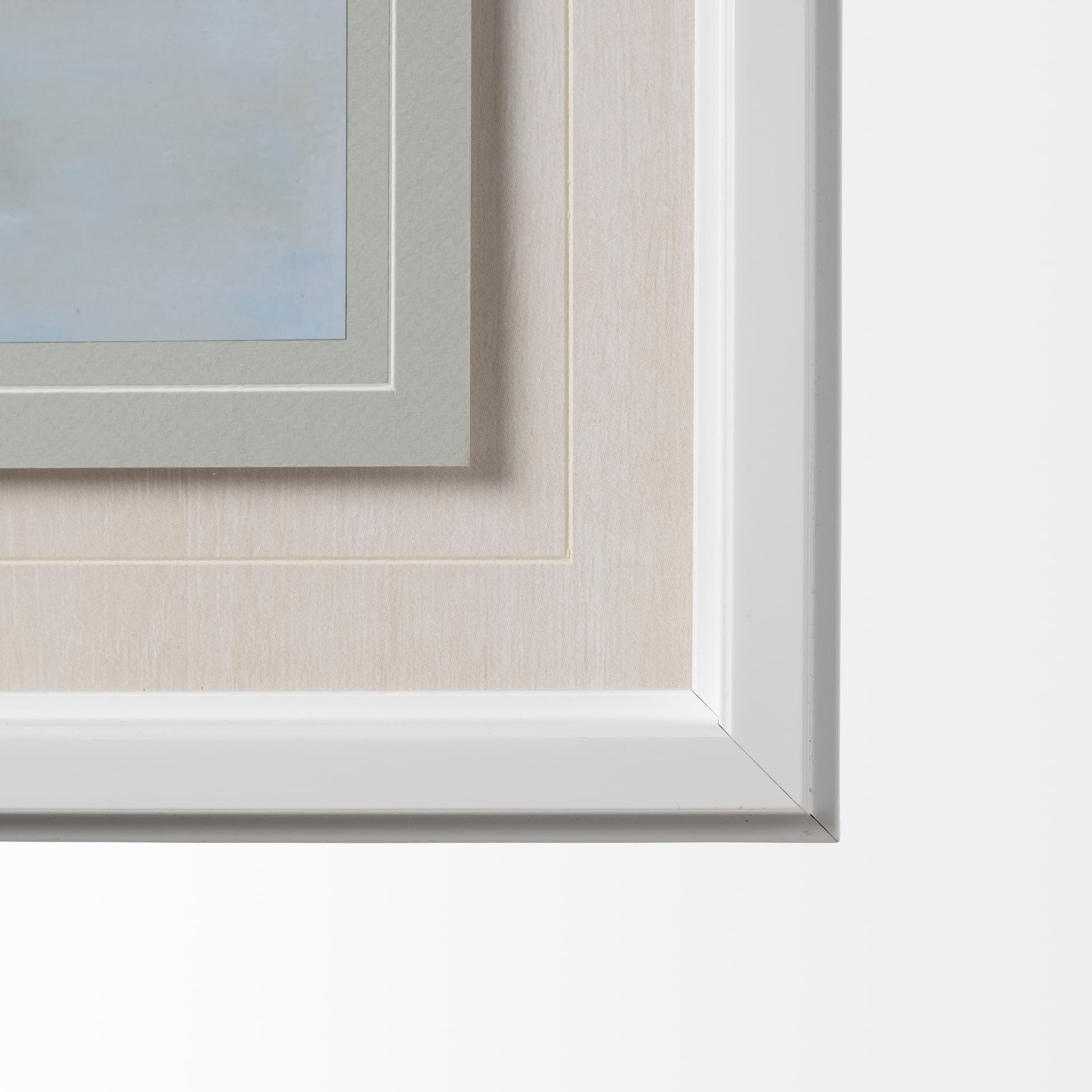 Ocean Fence by Mercana Studio a Hand Embellished Textured Framed Art Print Matted under Glass — product photograph