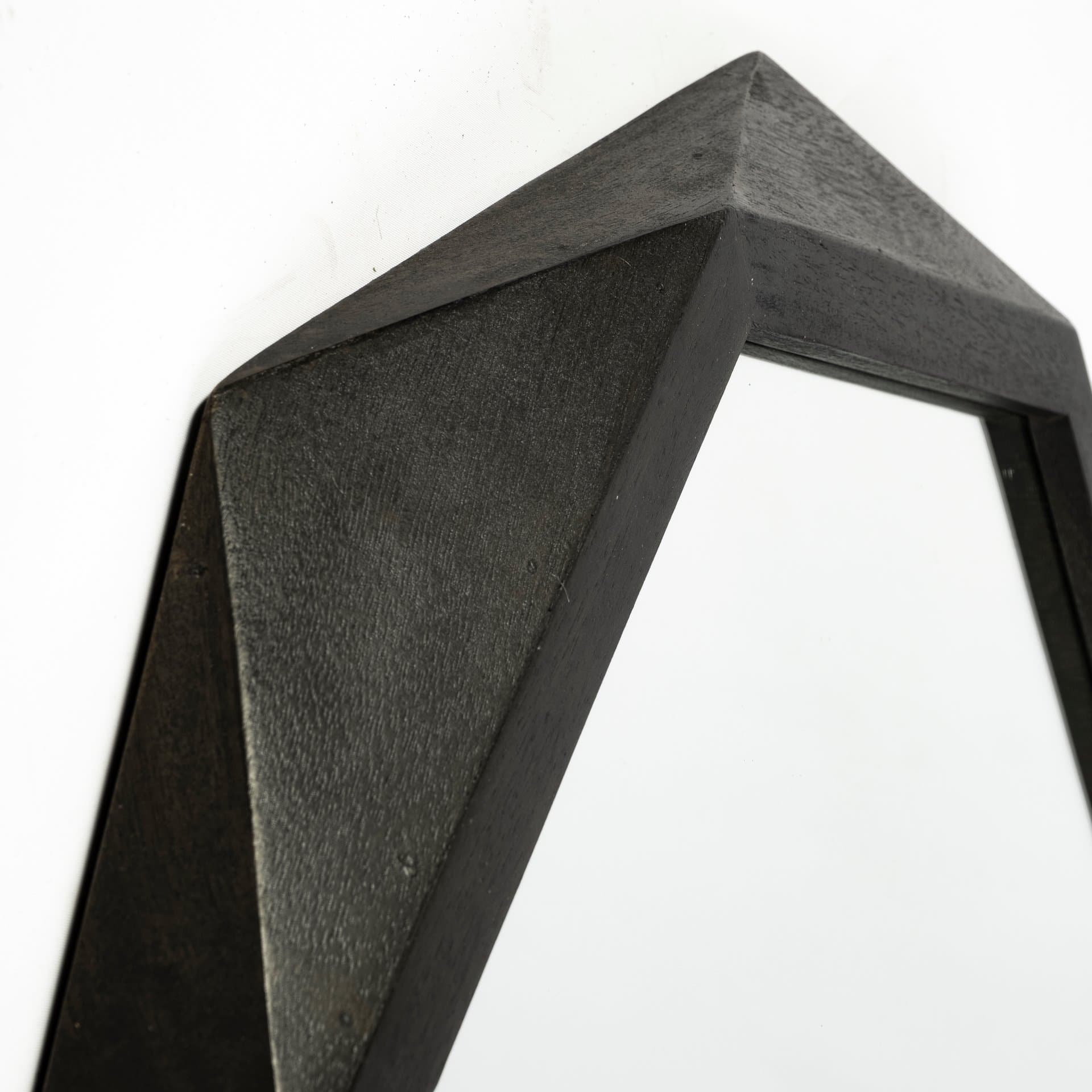 Aramis I 32" Octagon Black Wood Frame Wall Mirror — product photograph