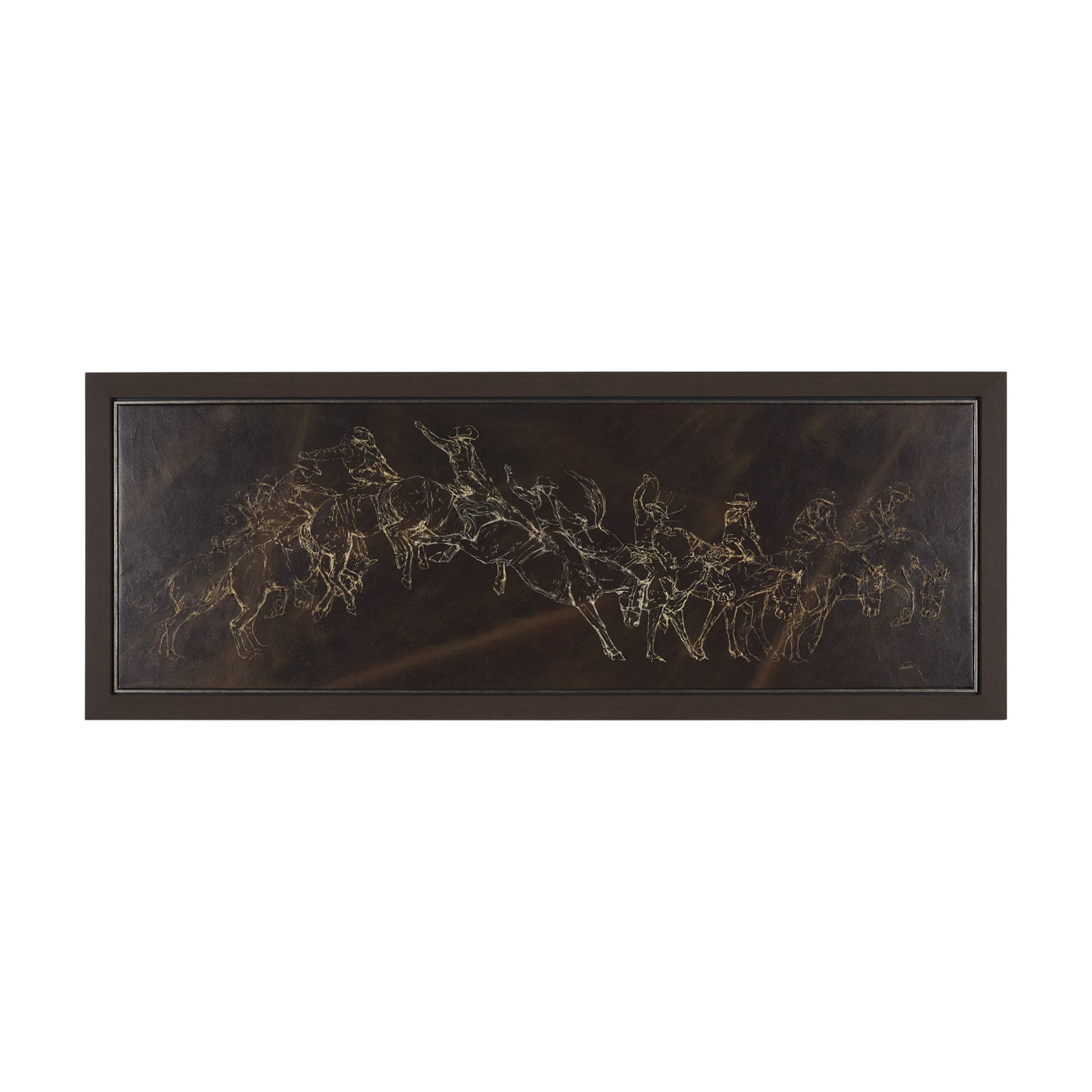 Ride 'Em Cowboy by Mercana Studio a Hand Embellished Textured Framed Canvas — product photograph