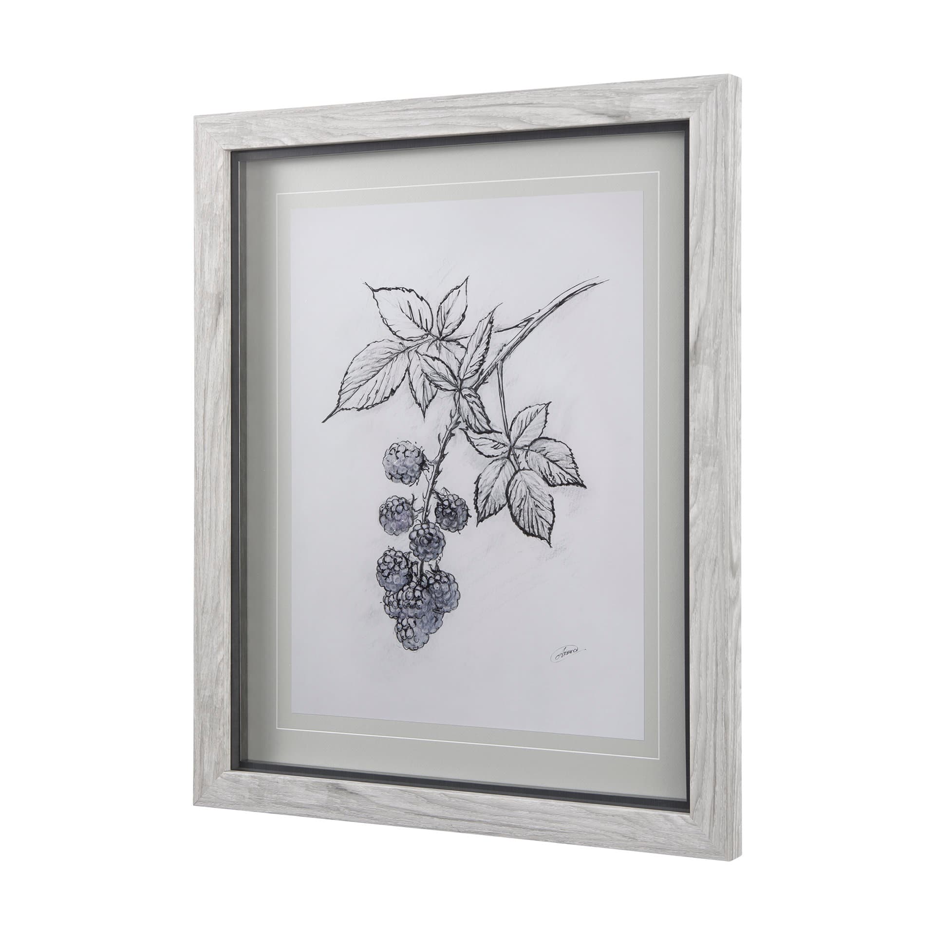 WildBerry Collection Blackberry Mercana Studio Hand Embellished Framed Art Print Matted under Glass — product photograph