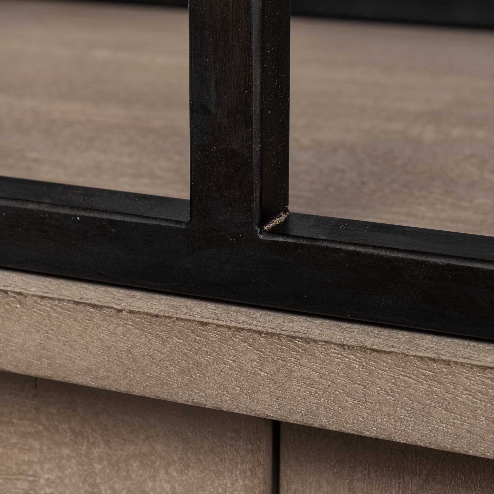 Braxton I Light Brown Wood and Iron Three Shelf Shelving Unit 81.5L x 18.5W x 90 — product photograph