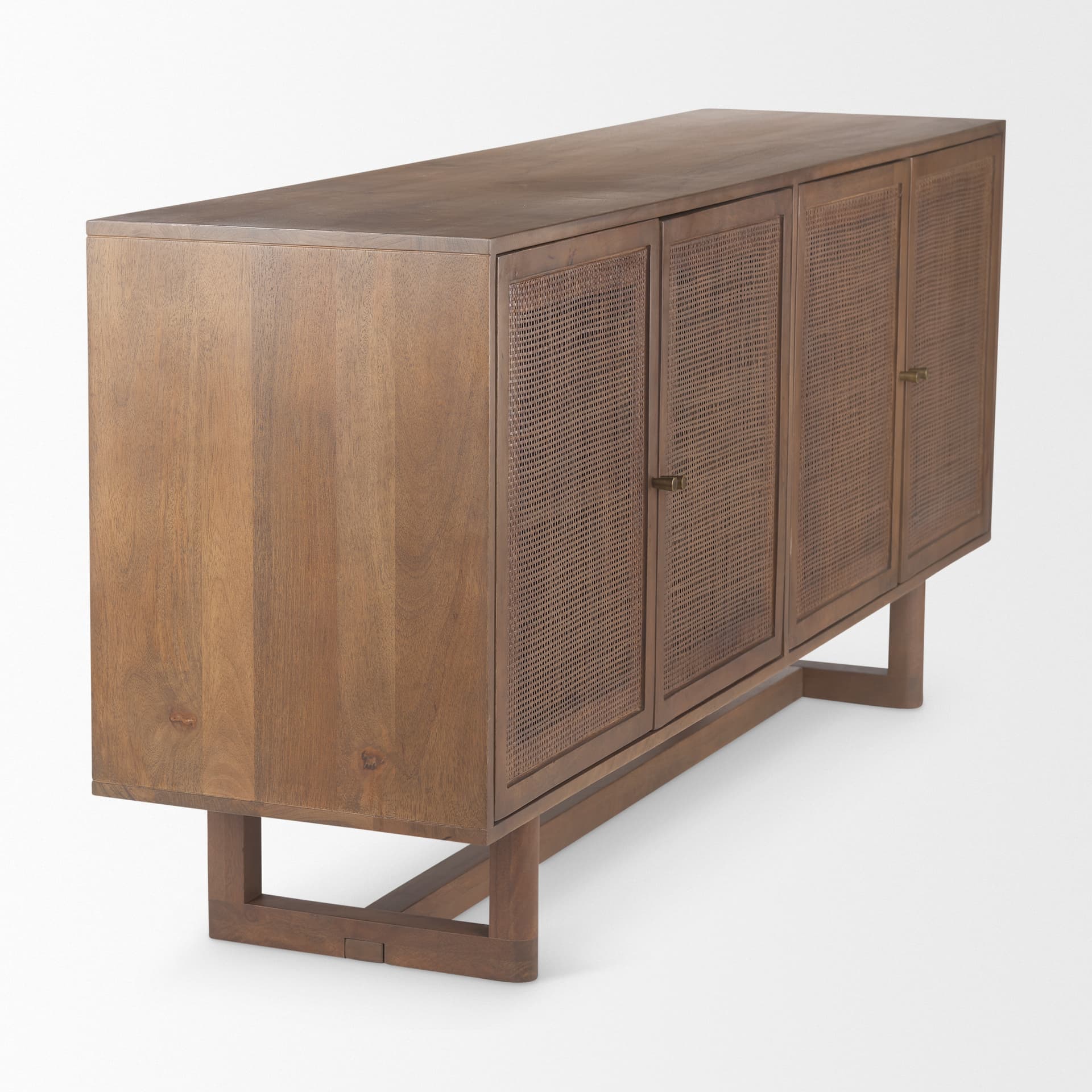 Grier Medium Brown Solid Wood W/Cane Sideboard — product photograph