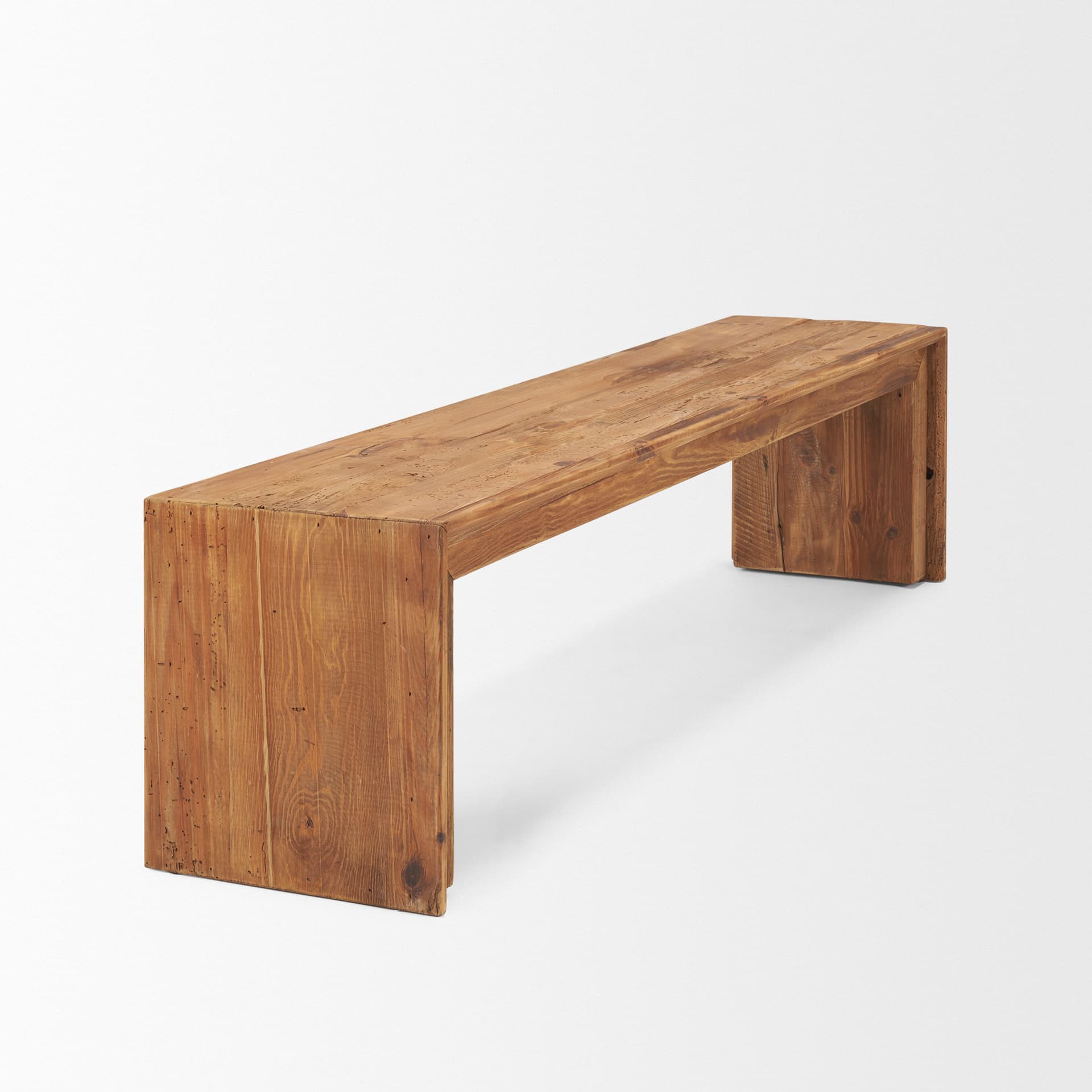 Tahira Rectangular Recycled Wooden Bench — product photograph
