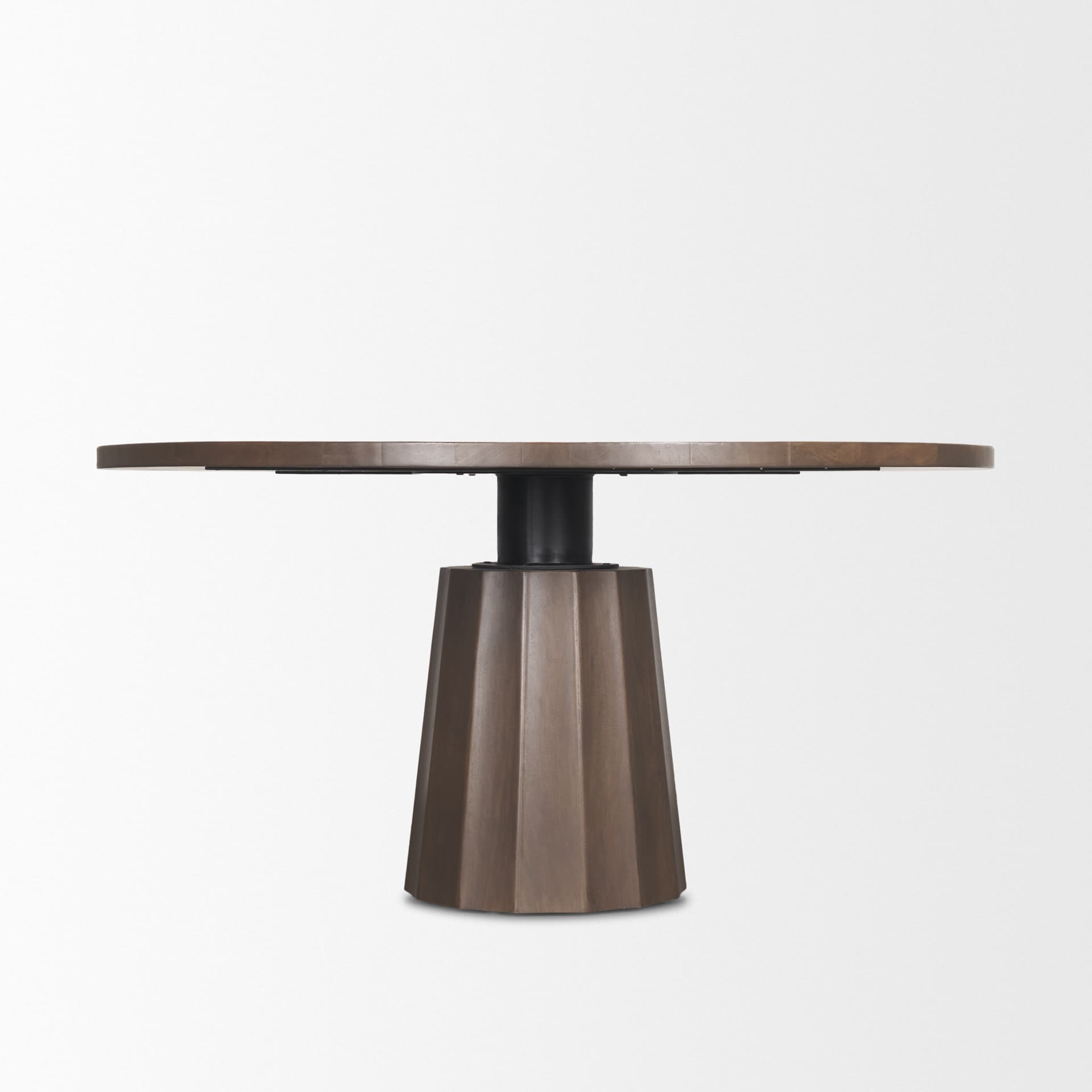Swanson 60" Round Pedestal Dining Table | Dark Brown Wood | Seats 6 — product photograph