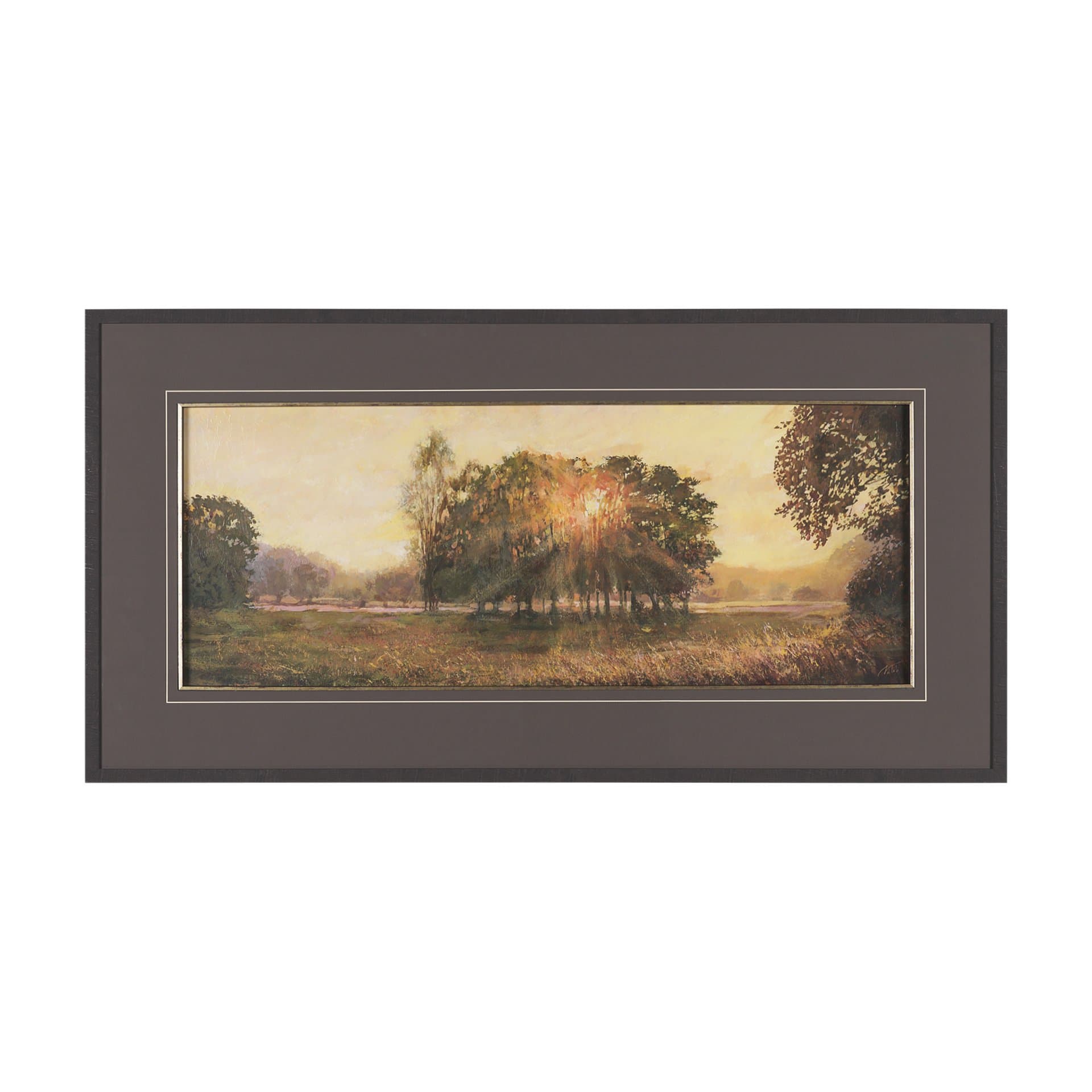 Horizon's Glow by Mercana Studio Hand-Embellished Textured Framed Artwork Matted under Glass — product photograph