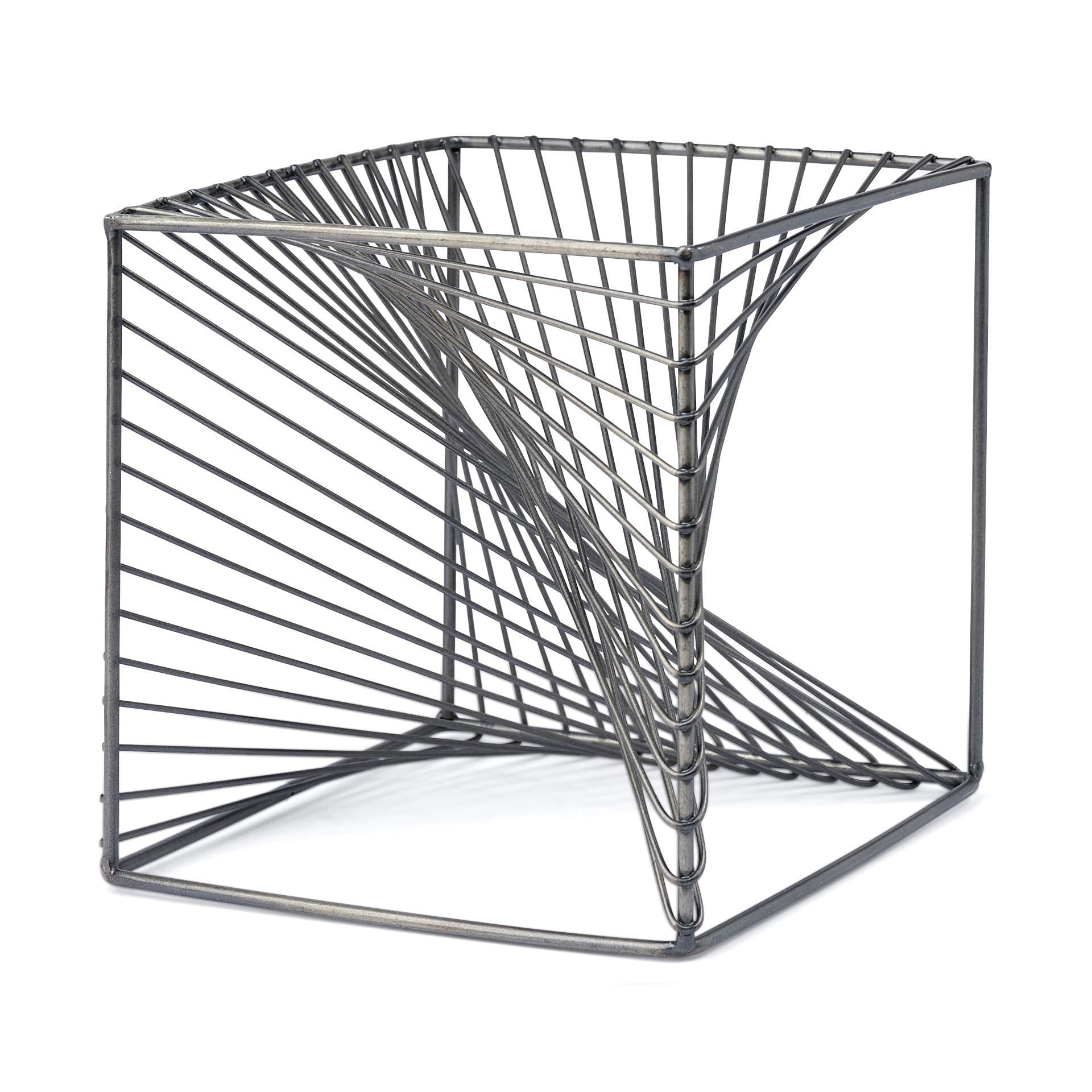 Rochon 8L x 8W Gray Metal Decorative Cube — product photograph