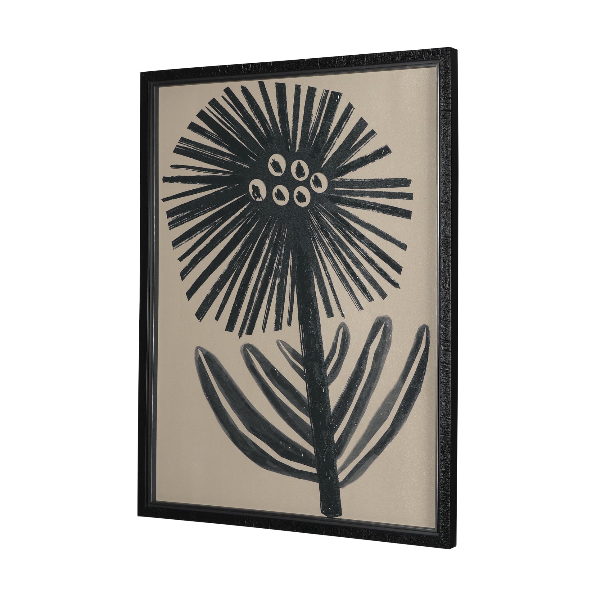 Simple Floral - Bloom by Mercana Studio Hand Embellished Textured Framed Art Photo Matted under Glas — product photograph