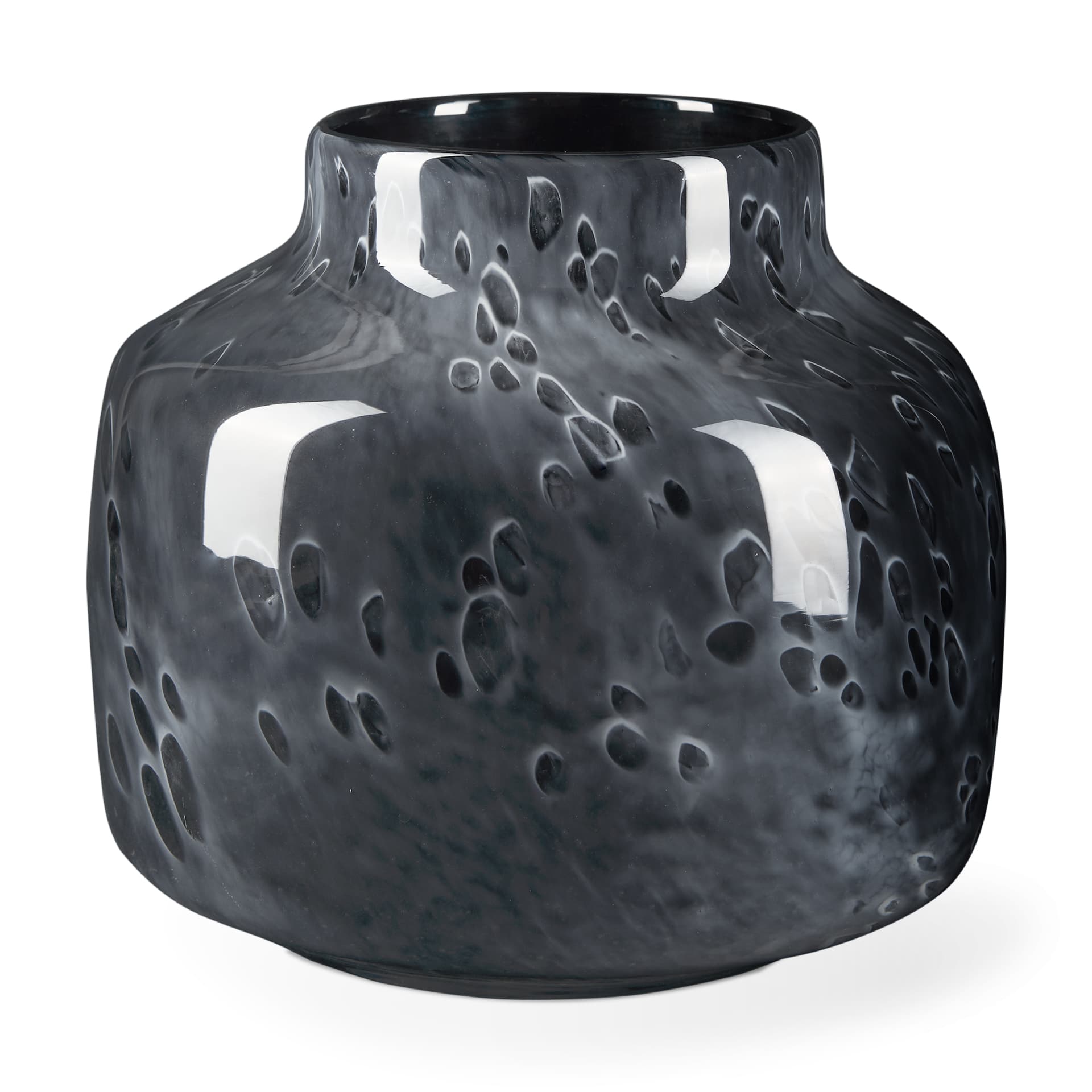 Masai Small Black Mottled Glass Vase — product photograph