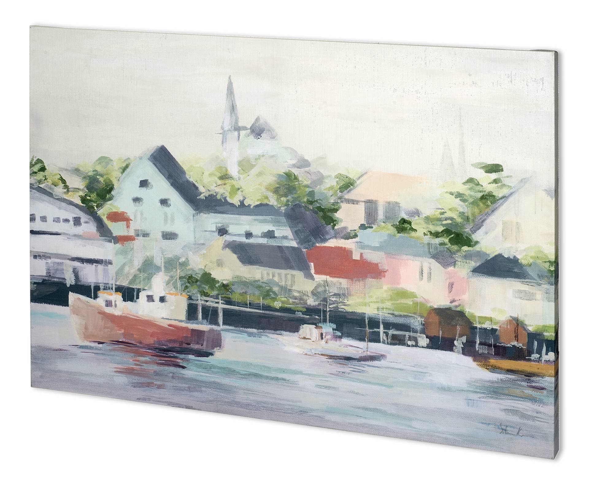 Home Port I by Mercana Studio a Hand Embellished Textured Canvas — product photograph