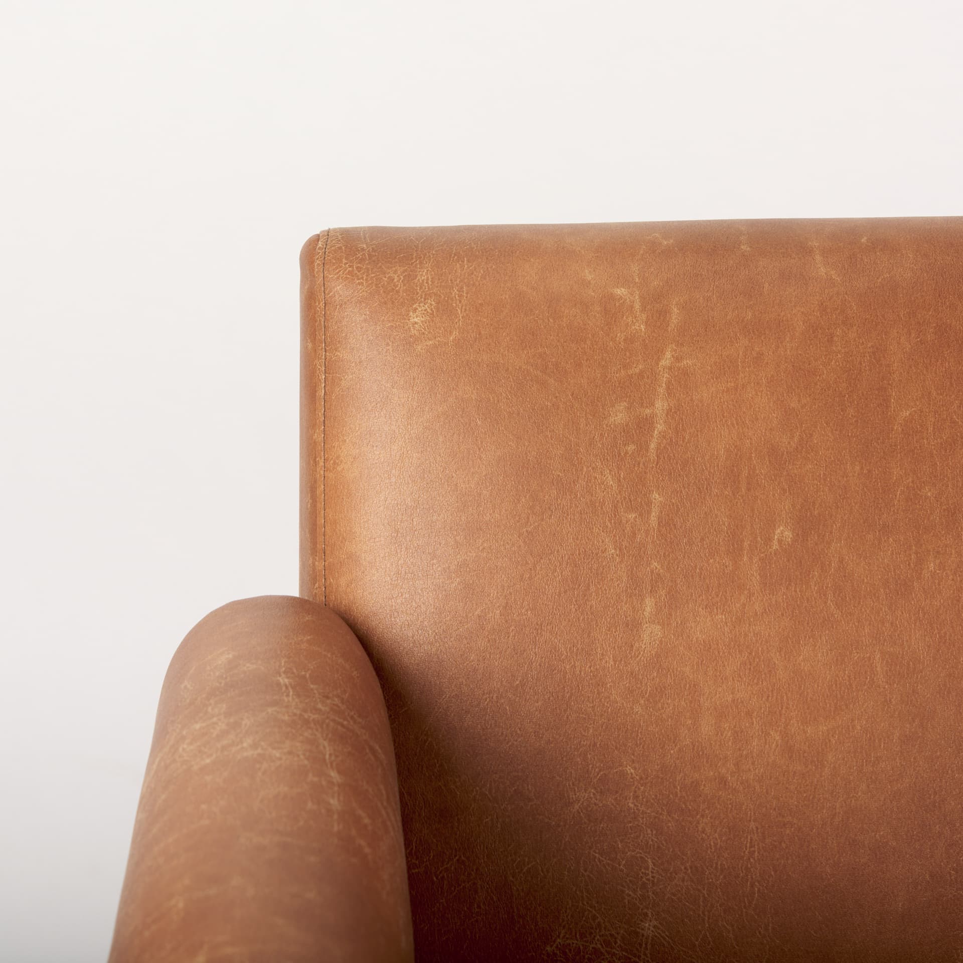 Ashton Brown Vegan Leather w/ Light Wood Accent Chair — product photograph