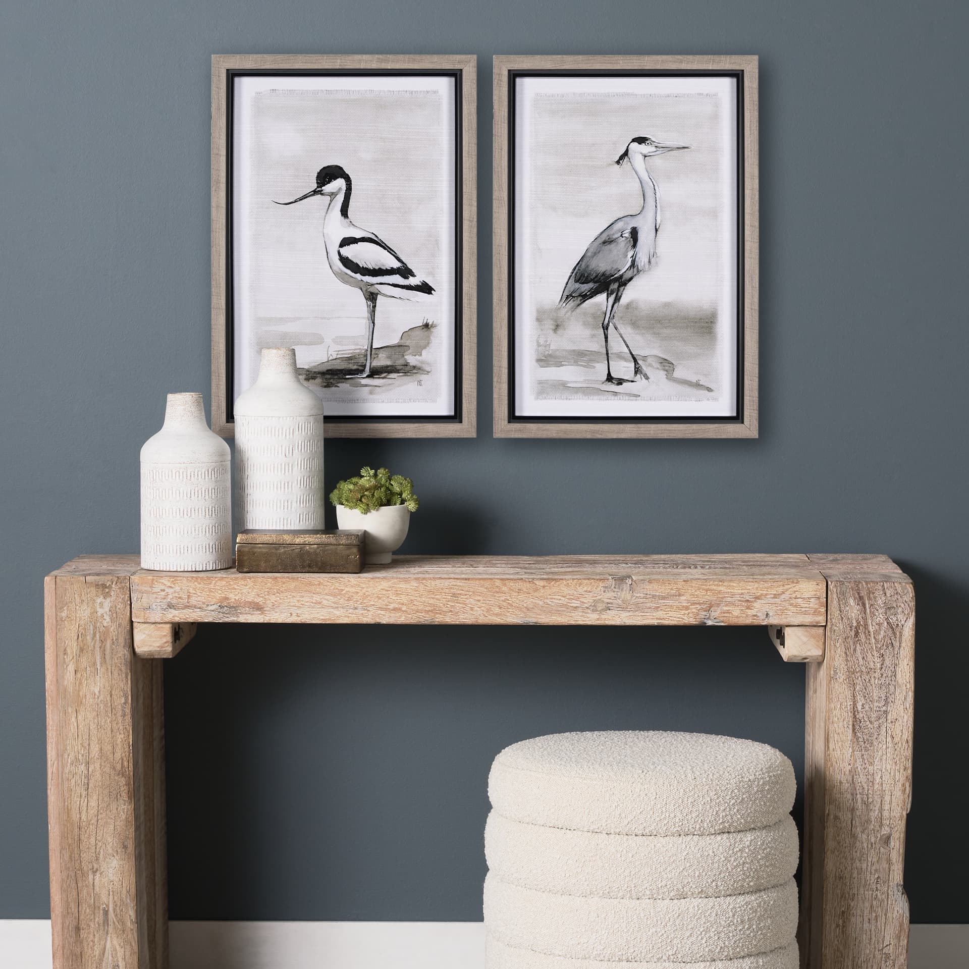 Seaside Vacation II by Mercana Studio a Hand Embellished Textured Framed Art Print — in a styled room