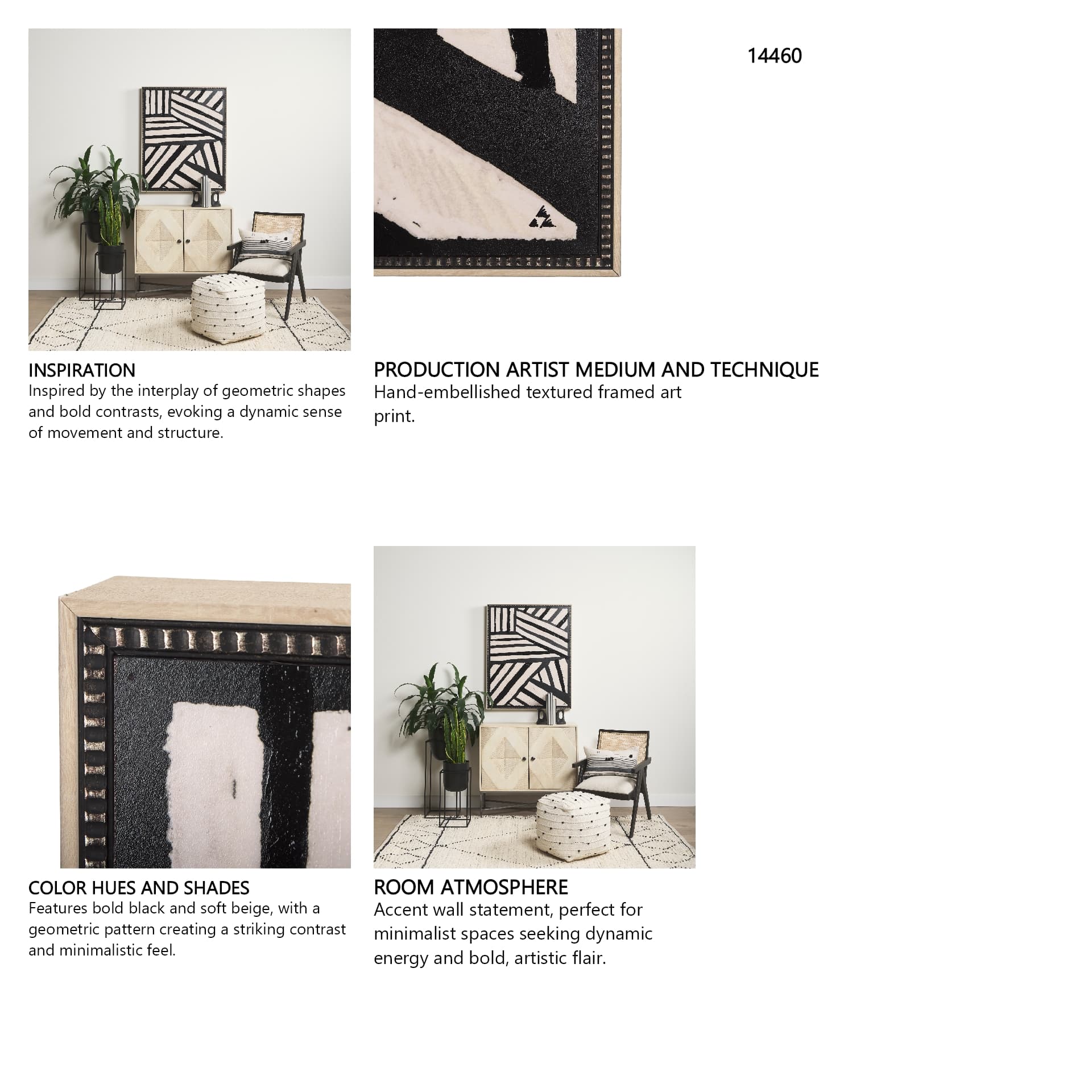 Clay Patern I by Mercana Studio a Hand Embellished Textured Framed Art Print — in a styled room