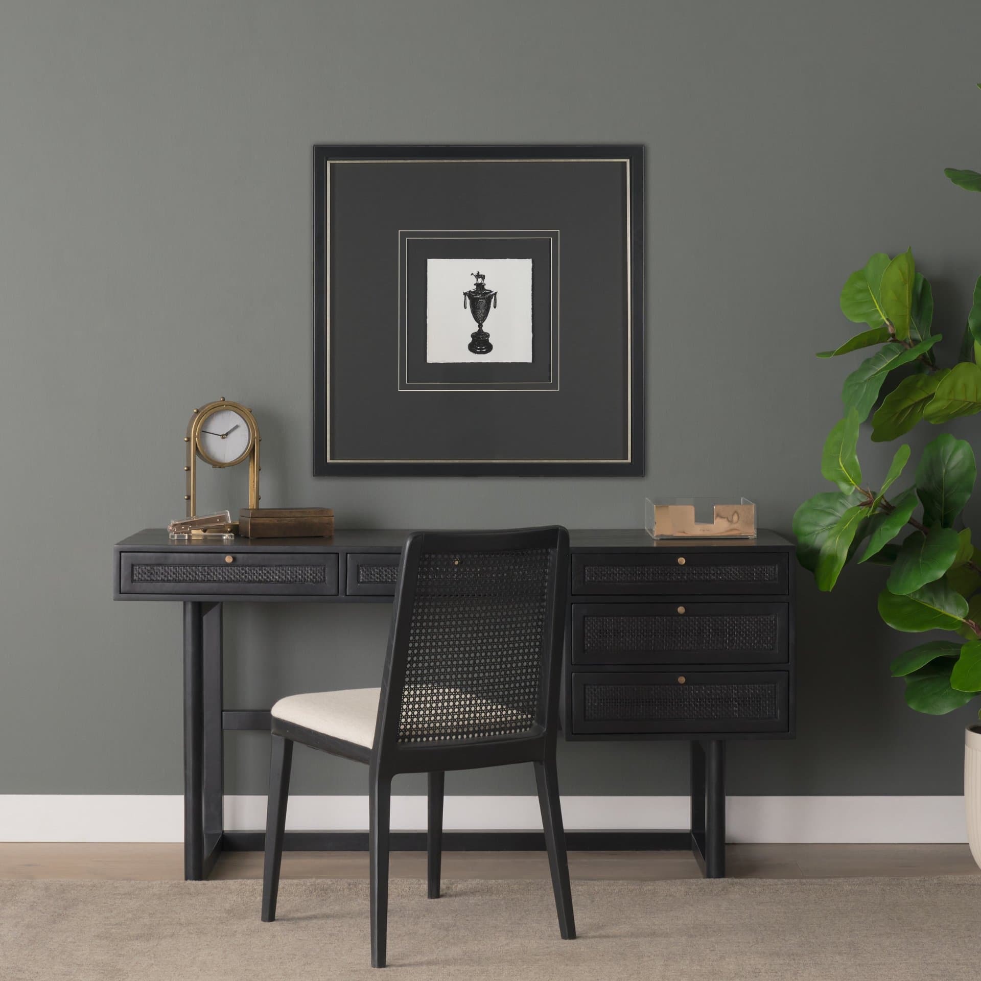 Equestrian Etching II by Mercana Studio Hand-Embellished Textured Framed Artwork Matted under Glass — product photograph