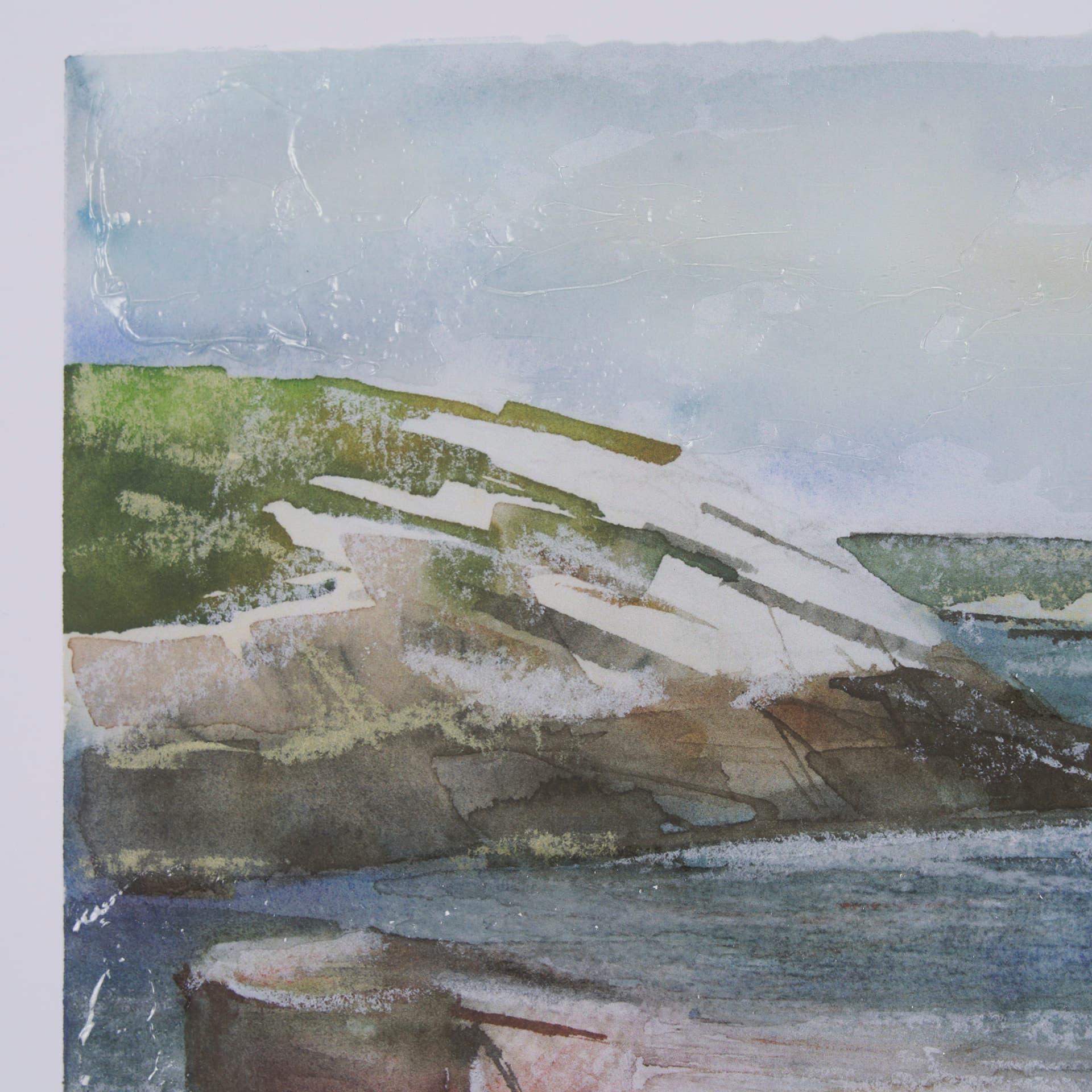 East Coast View IV by Mercana Studio a Hand Embellished Framed Art Print Matted under Glass — product photograph