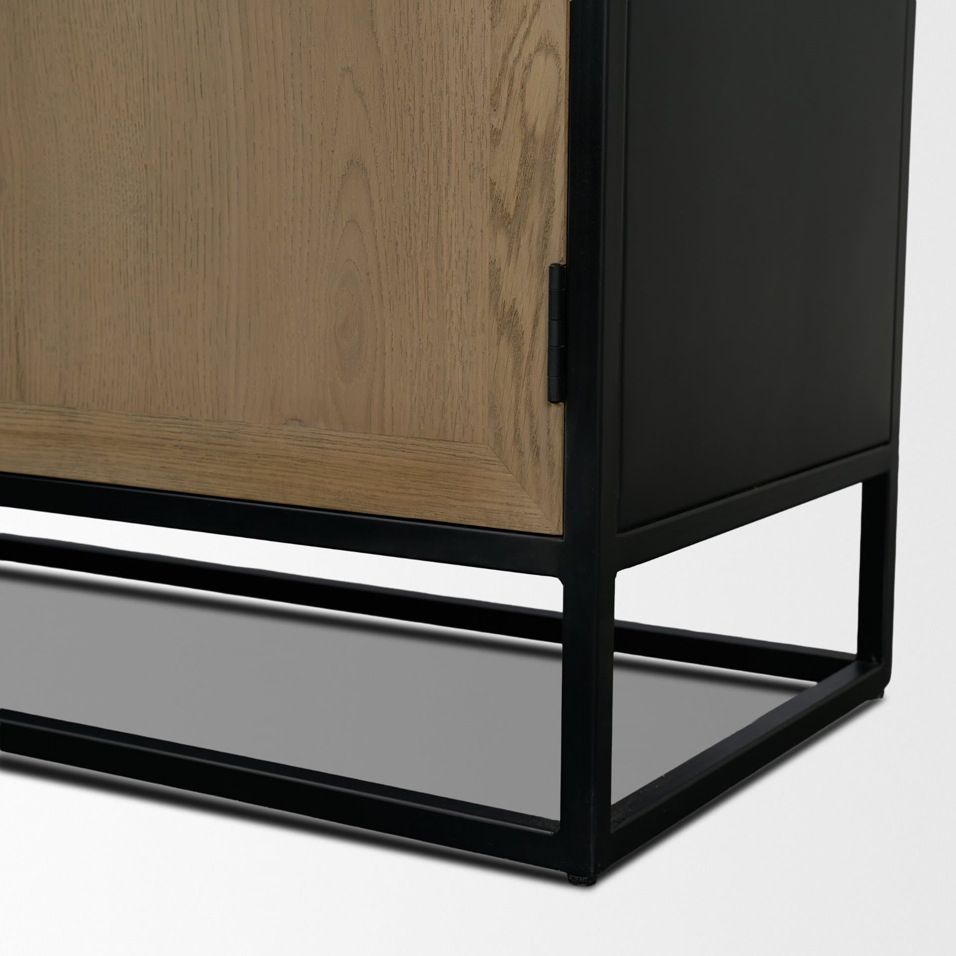 Sloan 80" Light Brown Wood W/Black Metal Frame Sideboard — product photograph