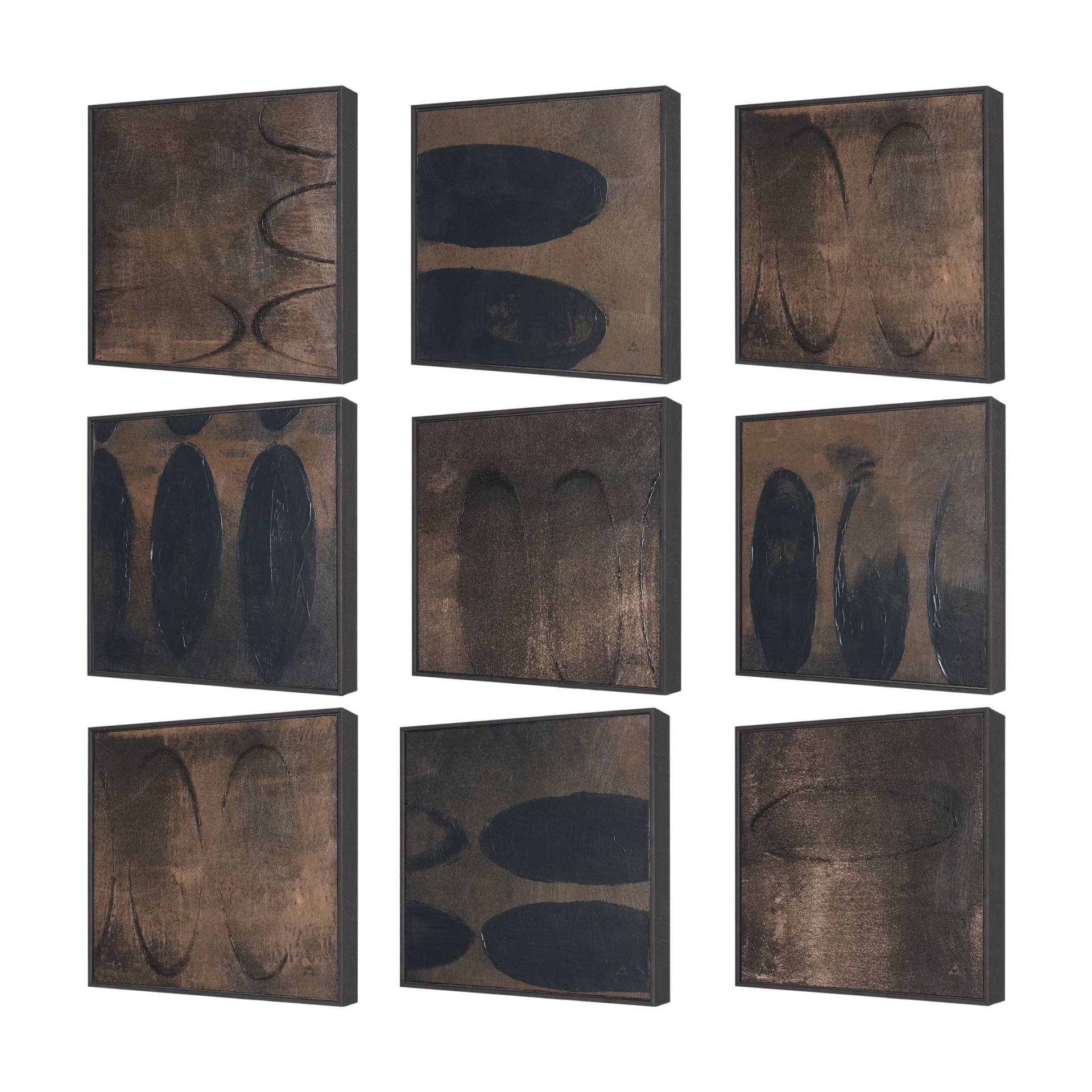Earthly Echoes (Set of 9) by Mercana Studio a Hand Embellished Framed Art Print — product photograph