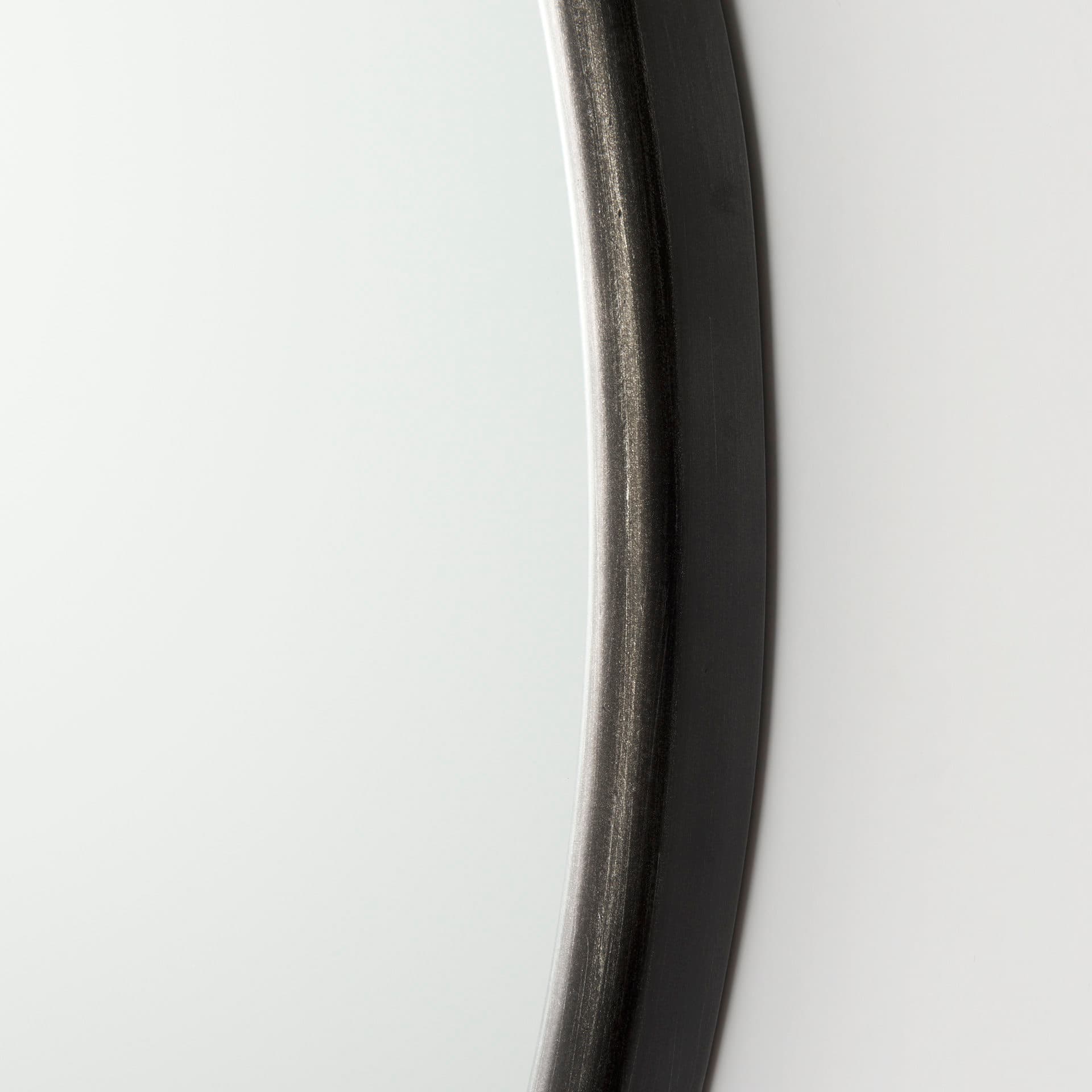 Piper 35.8L x 1.0W x 35.8H Small Black Metal Round Wall Mirror — product photograph
