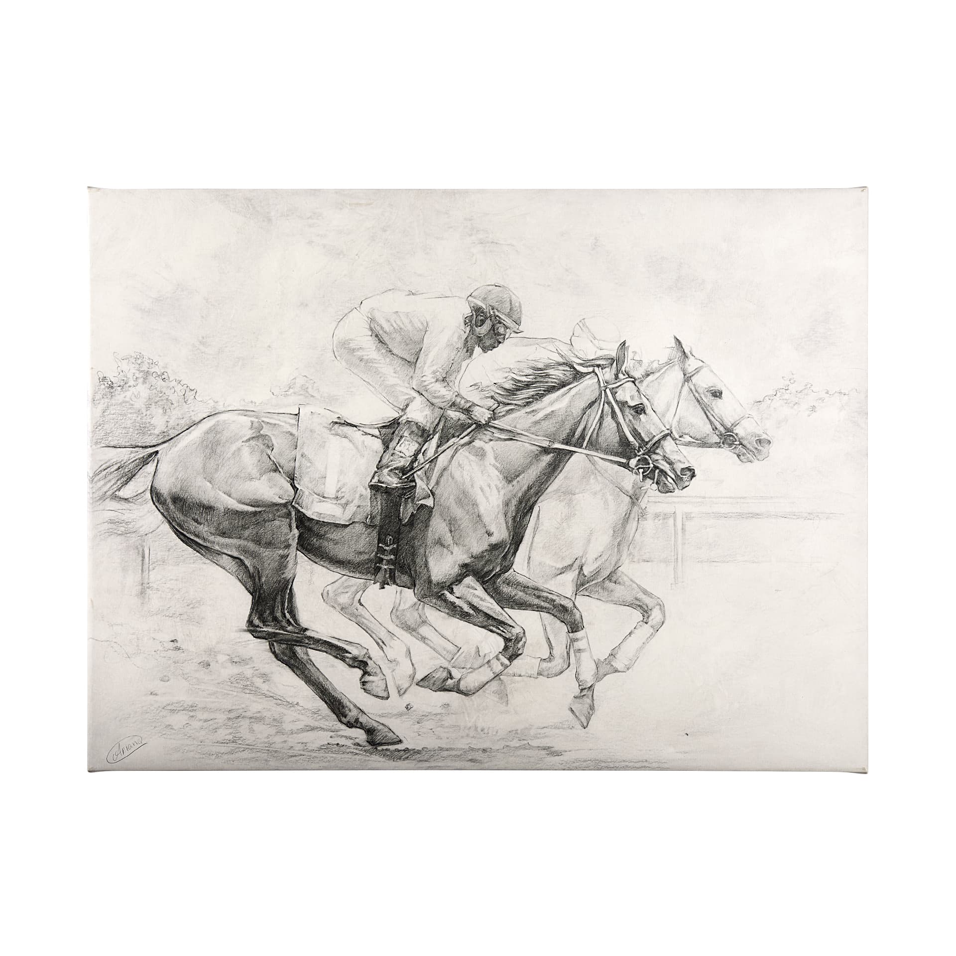 Horse Racing I by Mercana Studio a Hand Embellished Textured Canvas — product photograph