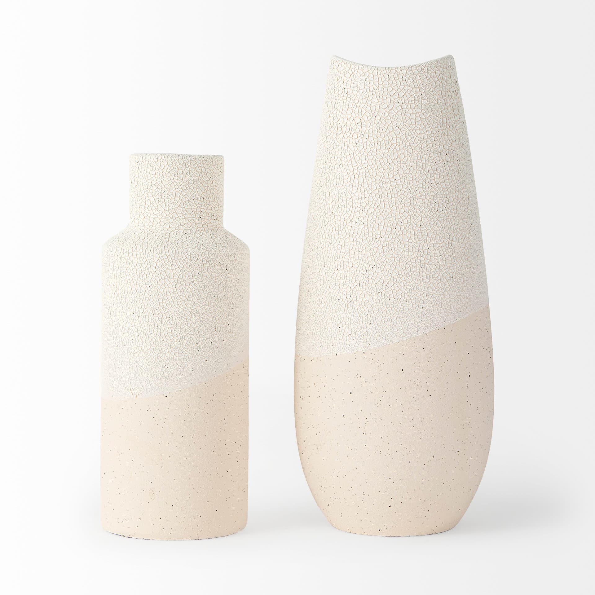 Salar 4.5L x 4.5W x 11.0H Cream Gourd Style Crackled Ceramic Vase — product photograph
