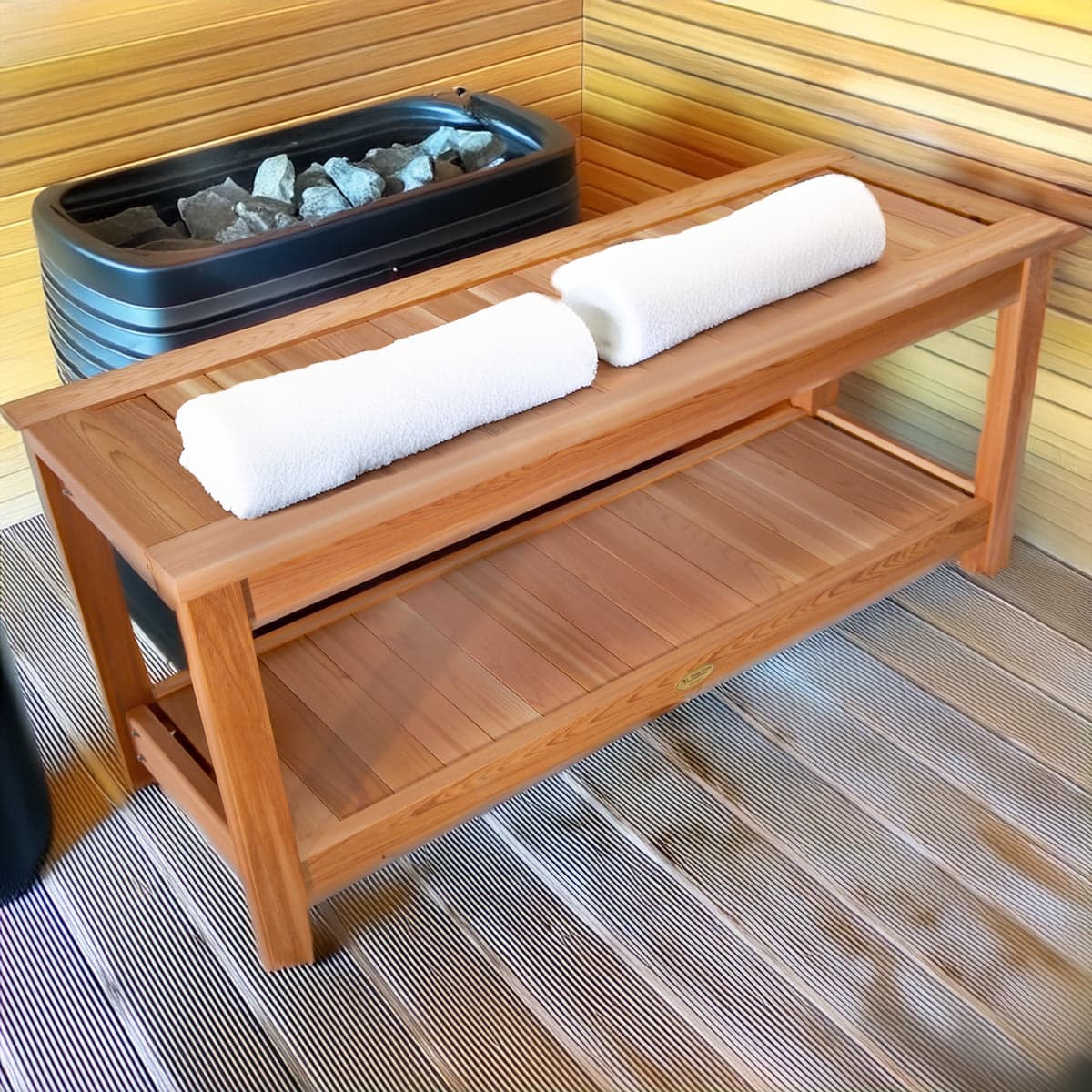 Cedar Sauna Bench — product photograph