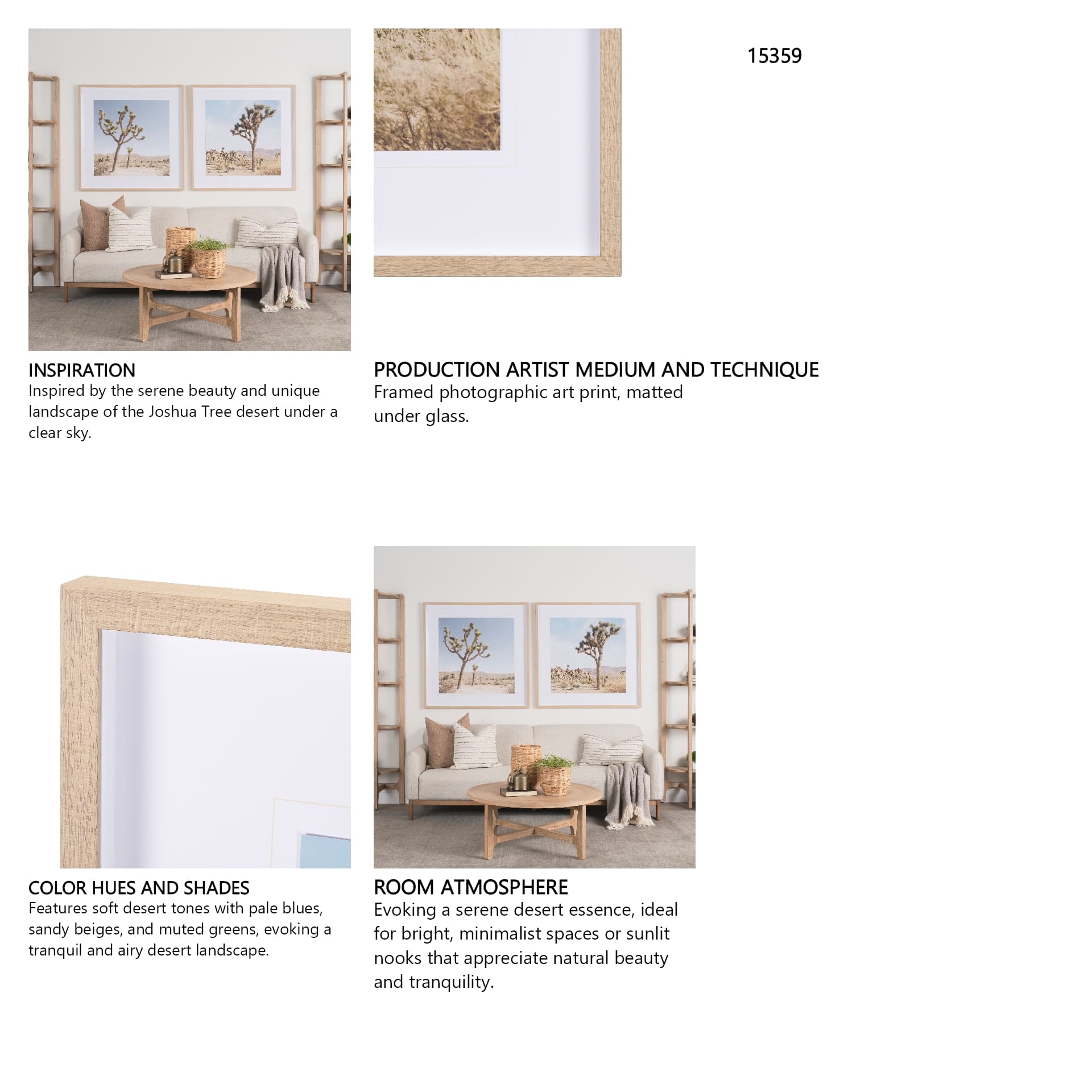 Joshua Tree 1 by THE Studio a Framed Photo Art Print Matted under Glass — in a styled room