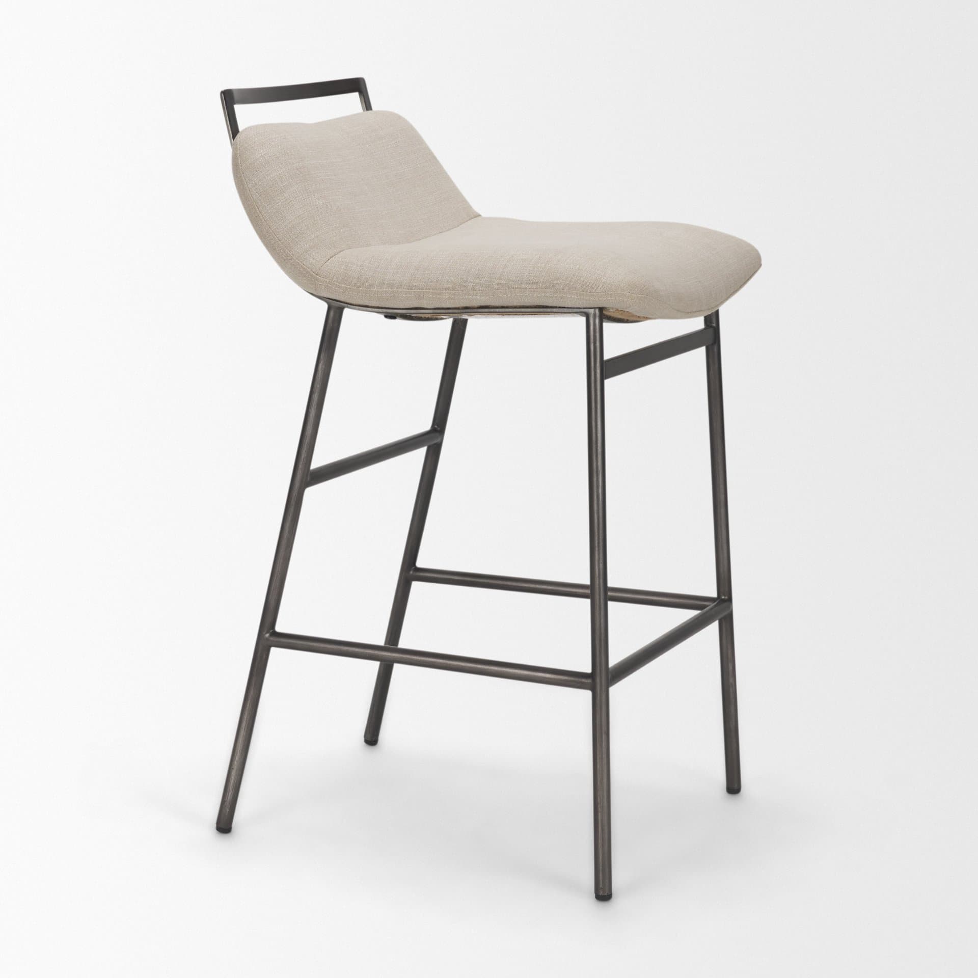Kavalan Backless 33.5in Seat Counter Stool | Sand Fabric w/ Stool — product photograph