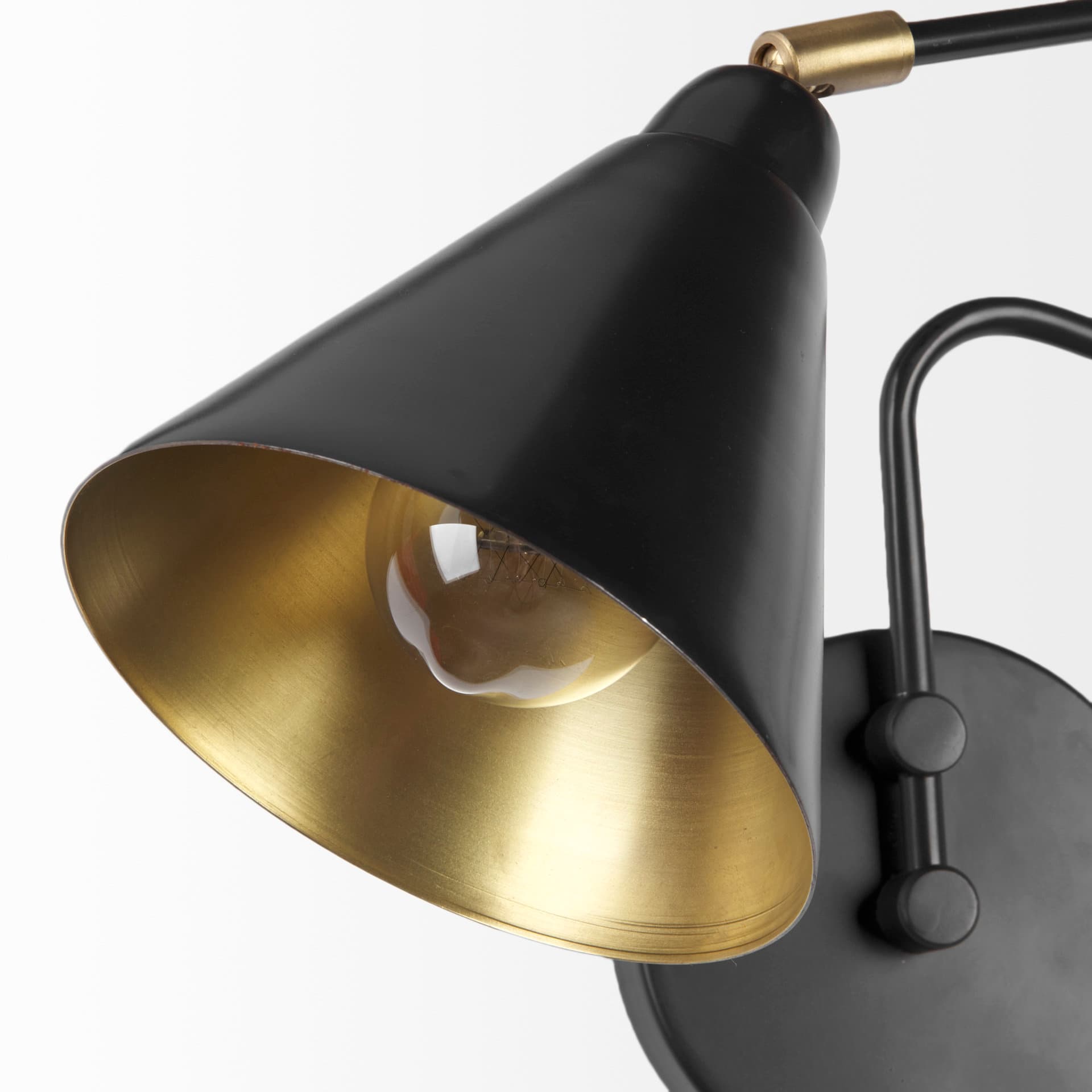 Cobalt 6L x 32W Black Metal Cone Shaped Swivel Wall Sconce — product photograph