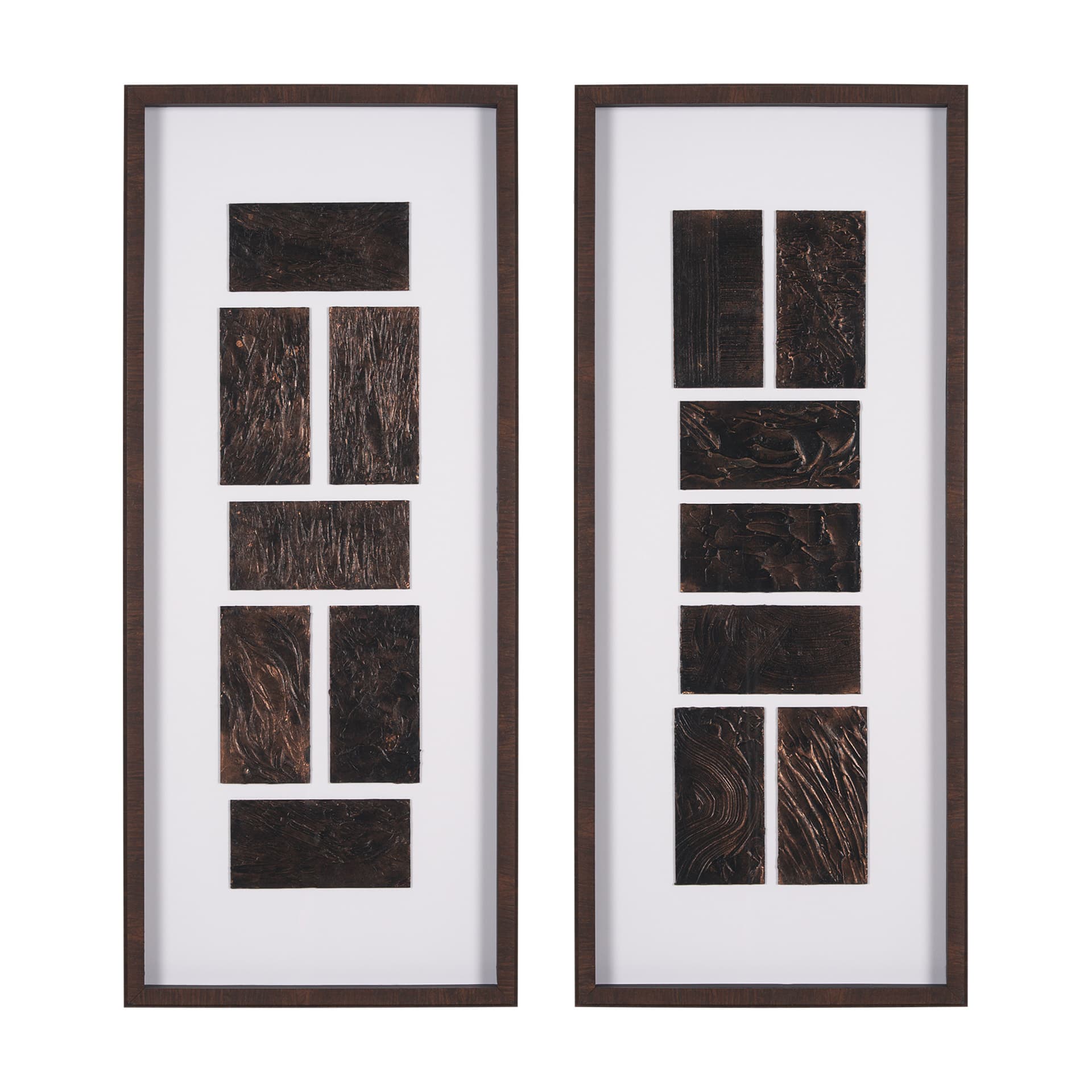 Grouped Bricks (Set of 2) by Studio M a handmade Original Framed Artwork under Glass — product photograph