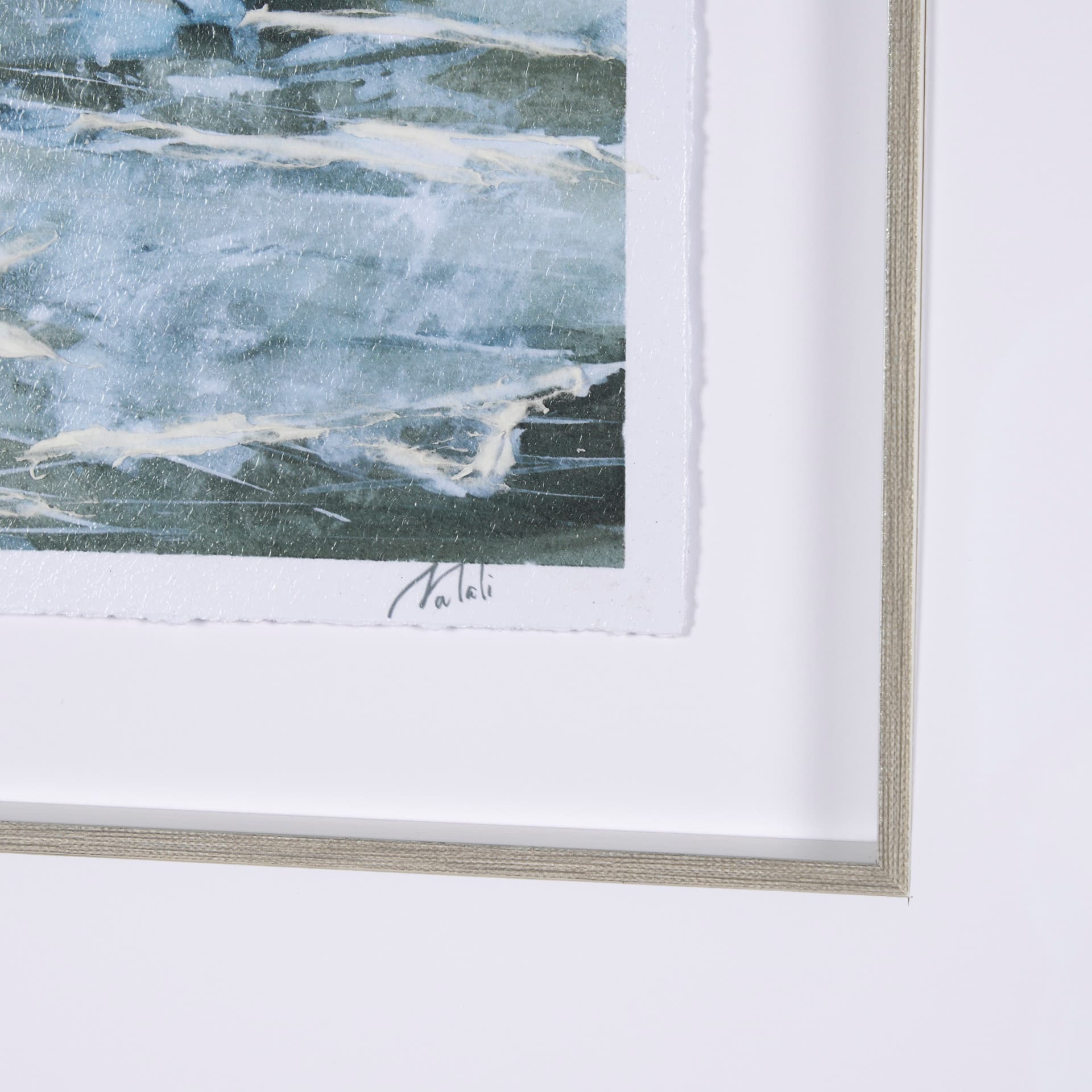 Stormy Coast IV by Mercana Studio a Hand Embellished Framed Art Print Matted under Glass — product photograph