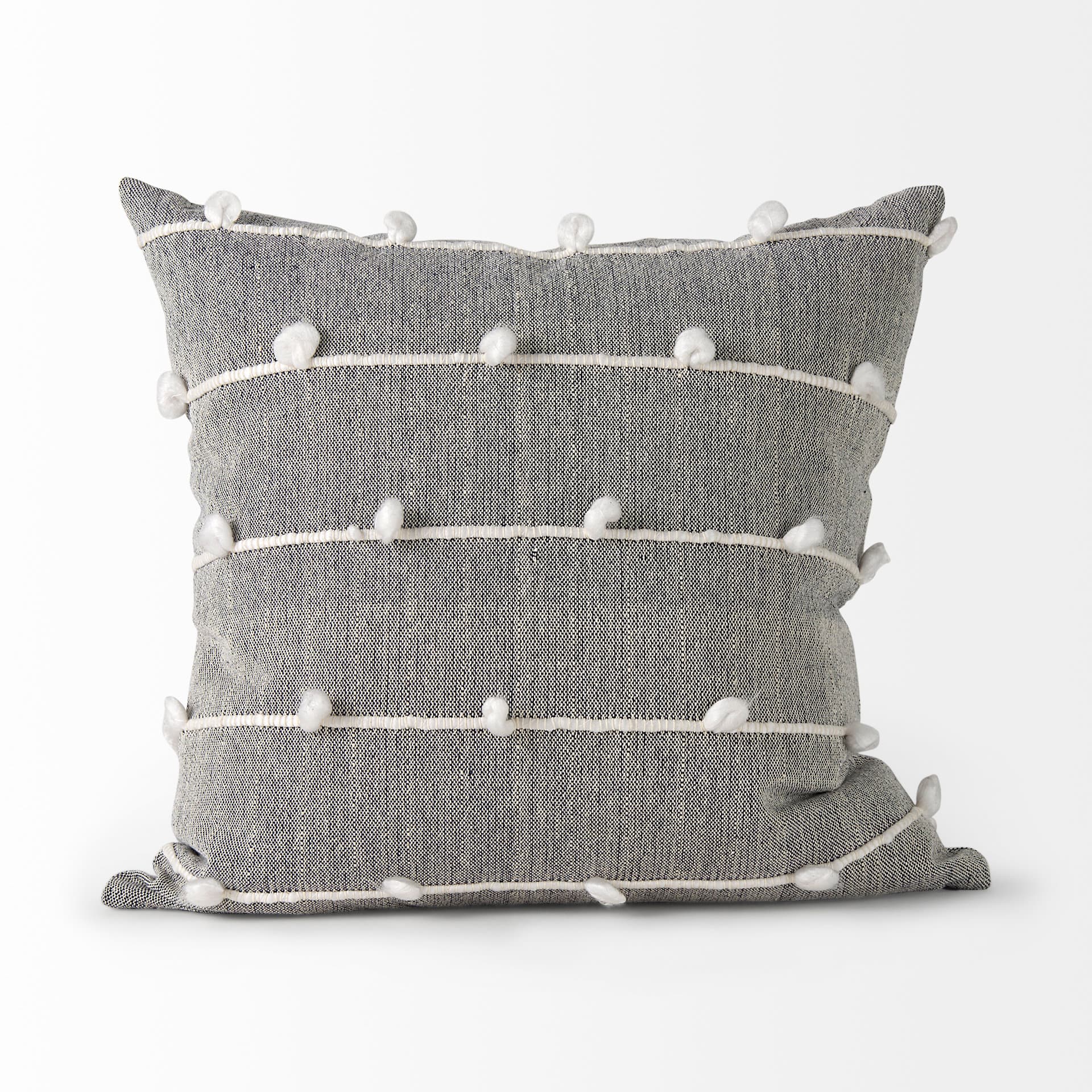 Linda 20x20 Navy And Cream With White Detail Pillow Cover — product photograph