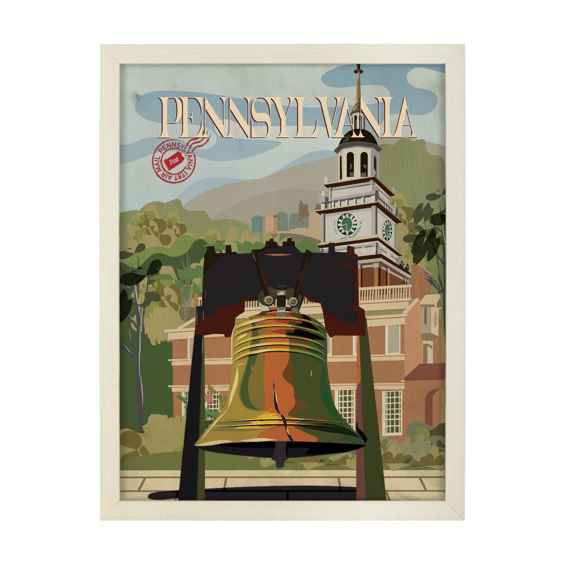Pennsylvania Go USA (L) by Mercana Studio a Hand Embellished Decograph Framed Art Print — product photograph