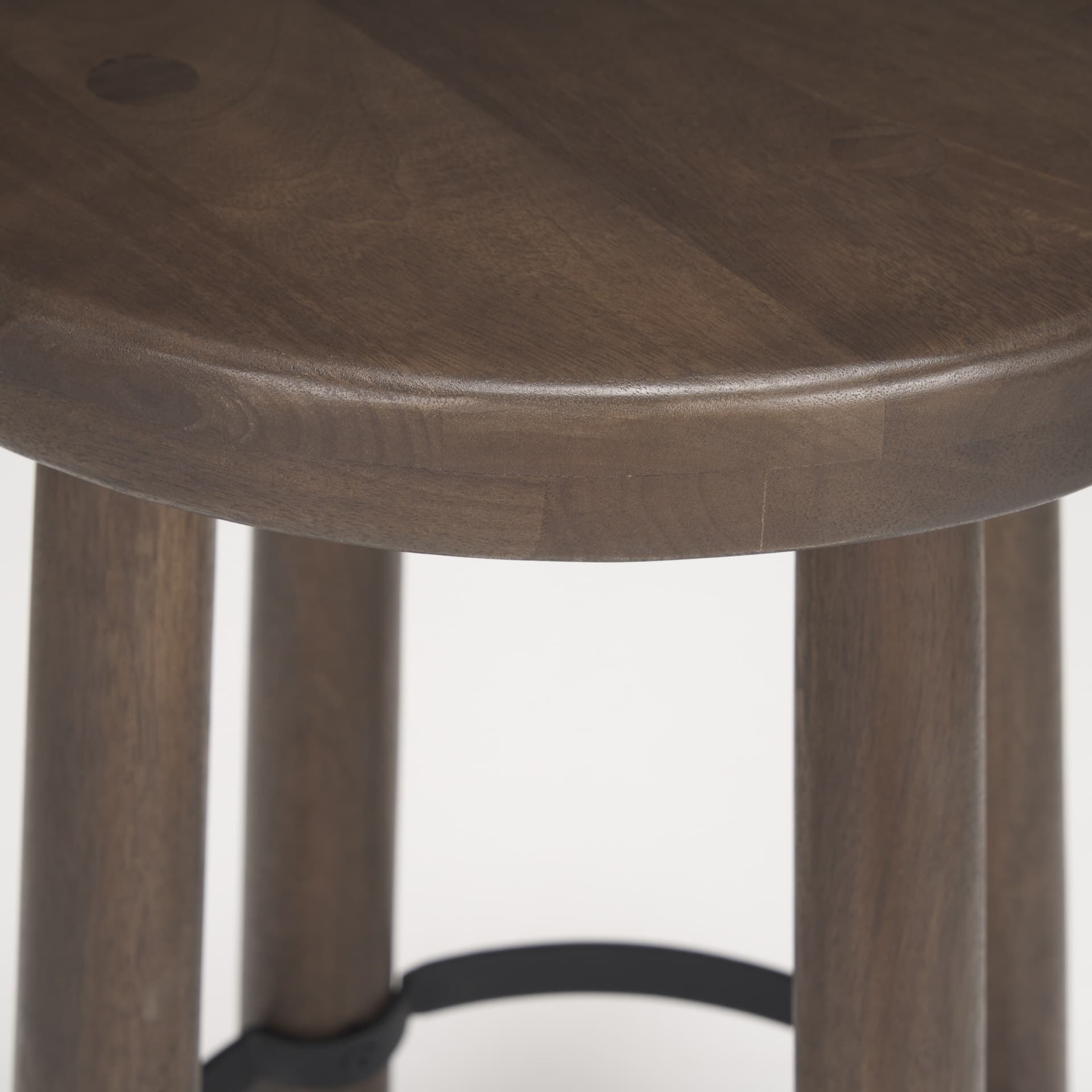 Weldon Backless 26in Seat Counter Stool | Dark Brown Wood w/ Metal — product photograph