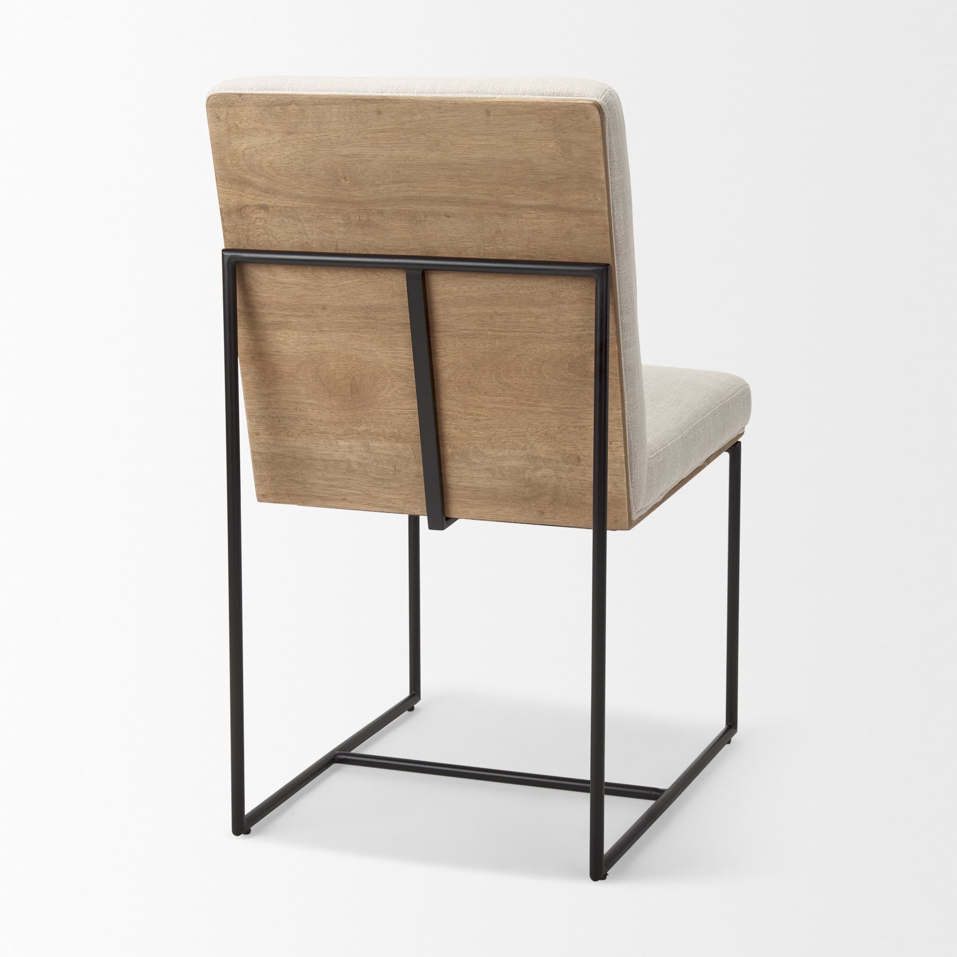 Stamford High-Back Dining Side Chair | Beige Linen w/ Black Metal — product photograph