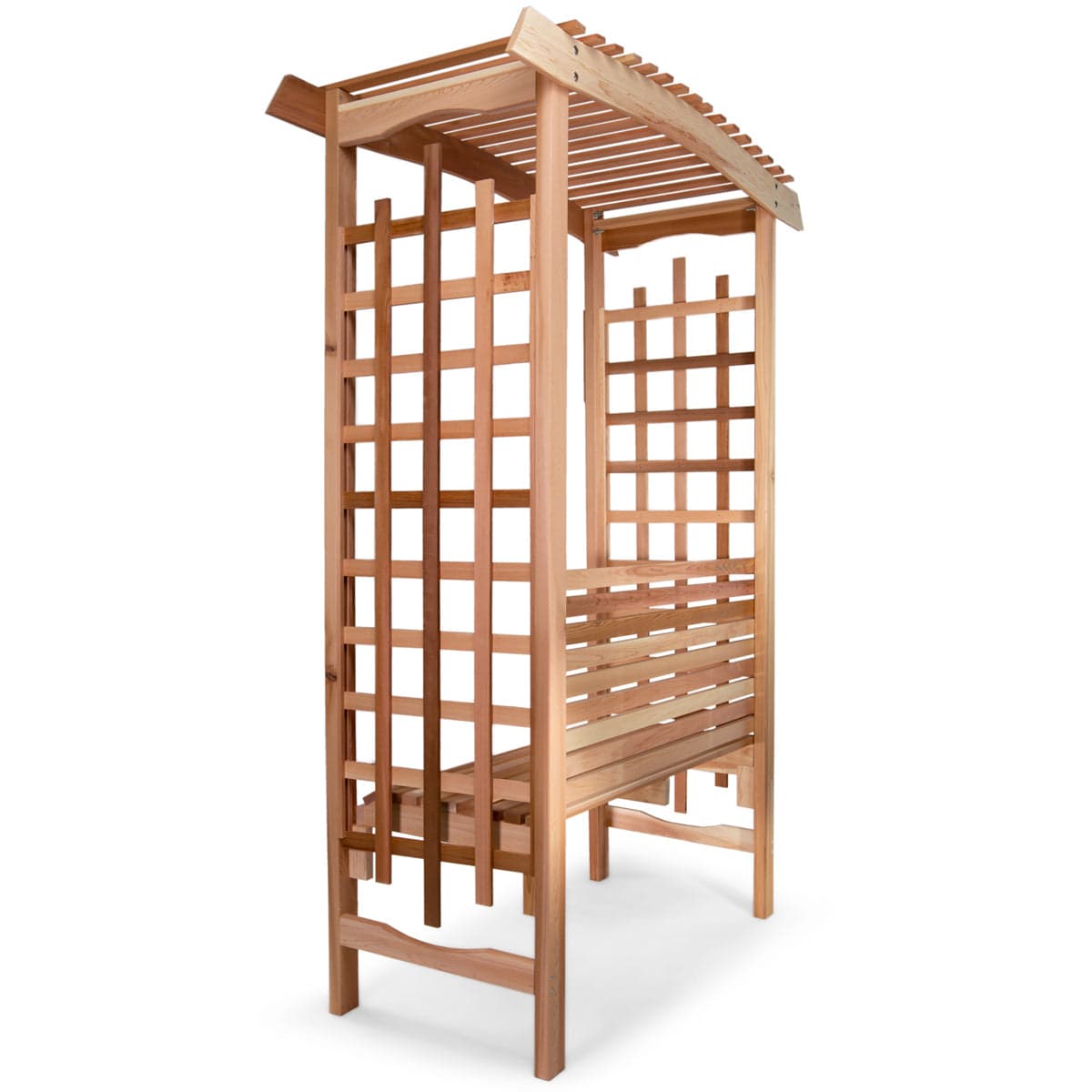 5-Ft Cedar Garden Arbor with Bench Seat — product photograph