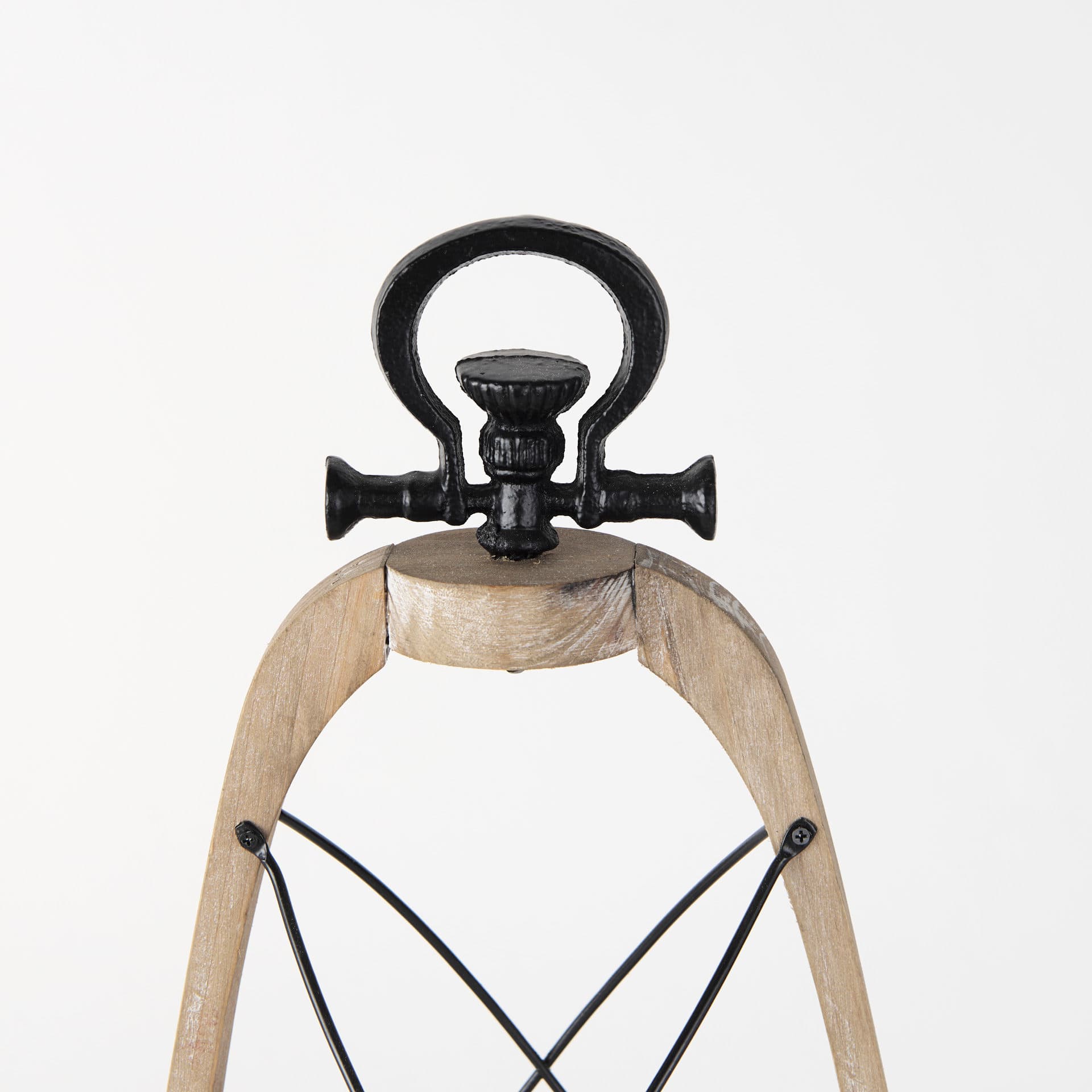 Zain I Small Brown Wooden Vintage Inspired Candle Holder Lantern — product photograph