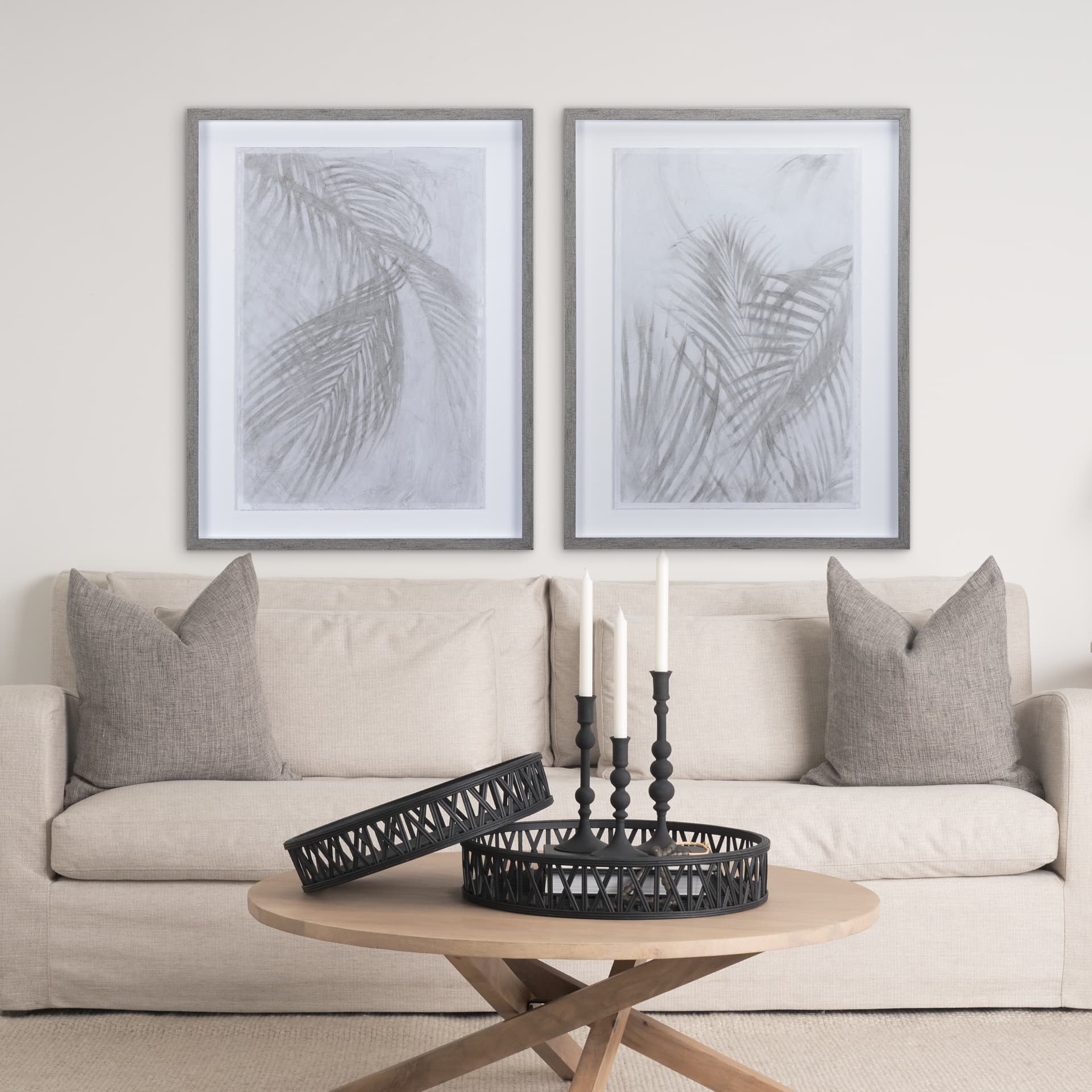 Shadows II by Mercana Studio a Hand Embellished Textured Framed Art Print Matted under Glass — in a styled room