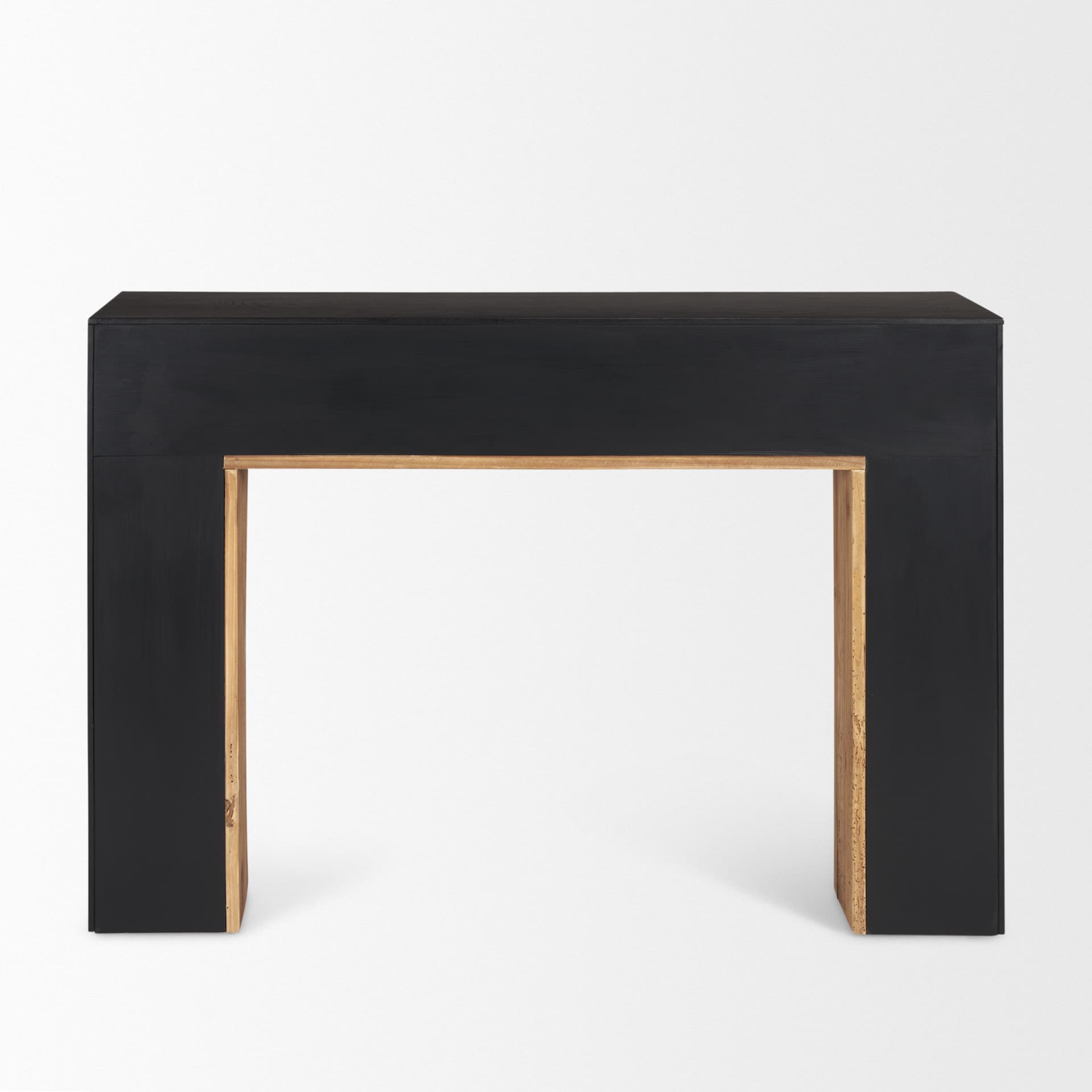 Tabor Natural Wood w/ Black Oak Waterfall Console Table — product photograph