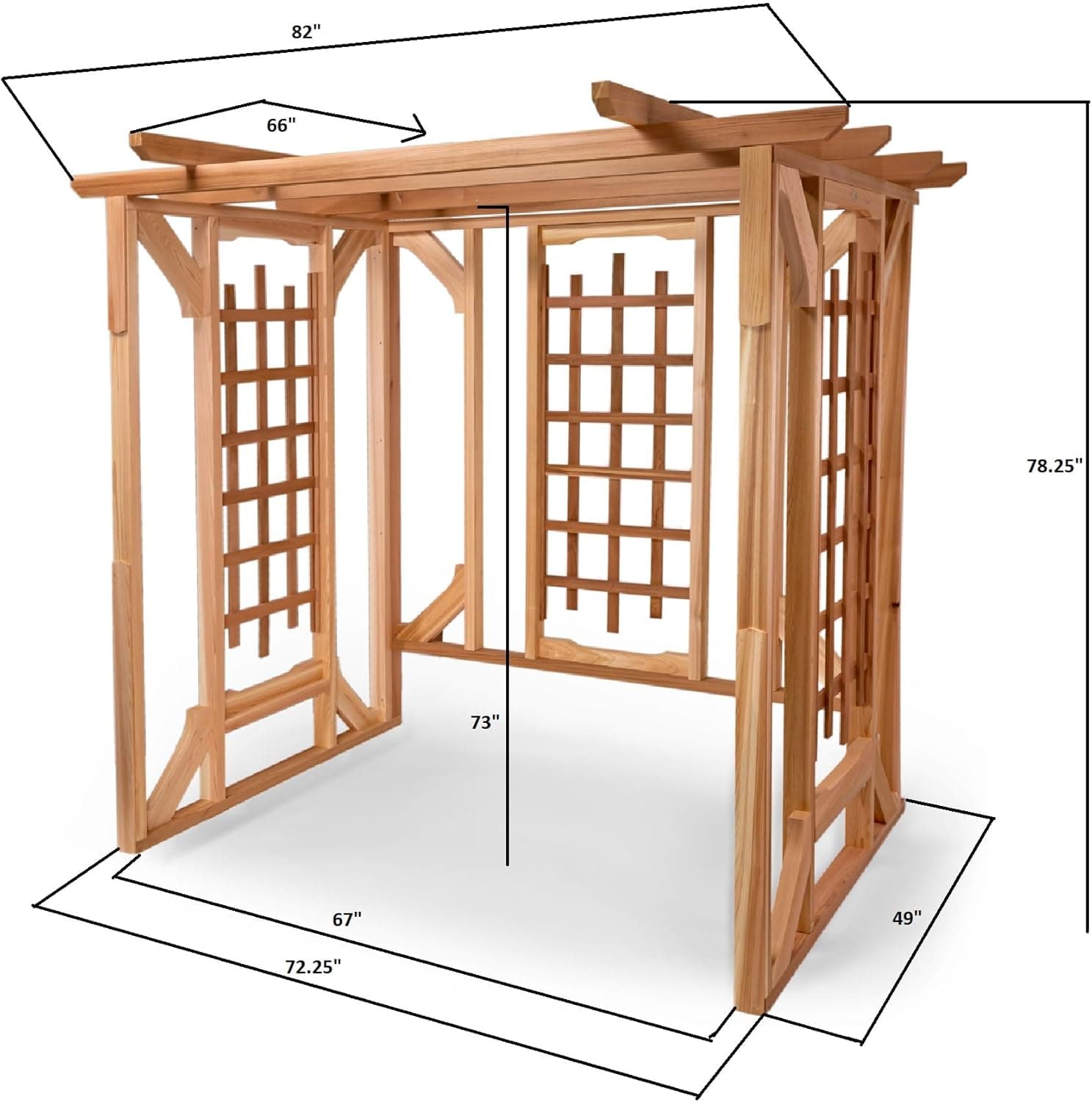 Cedar Pergola Garden Arbor & Swing Set — product photograph