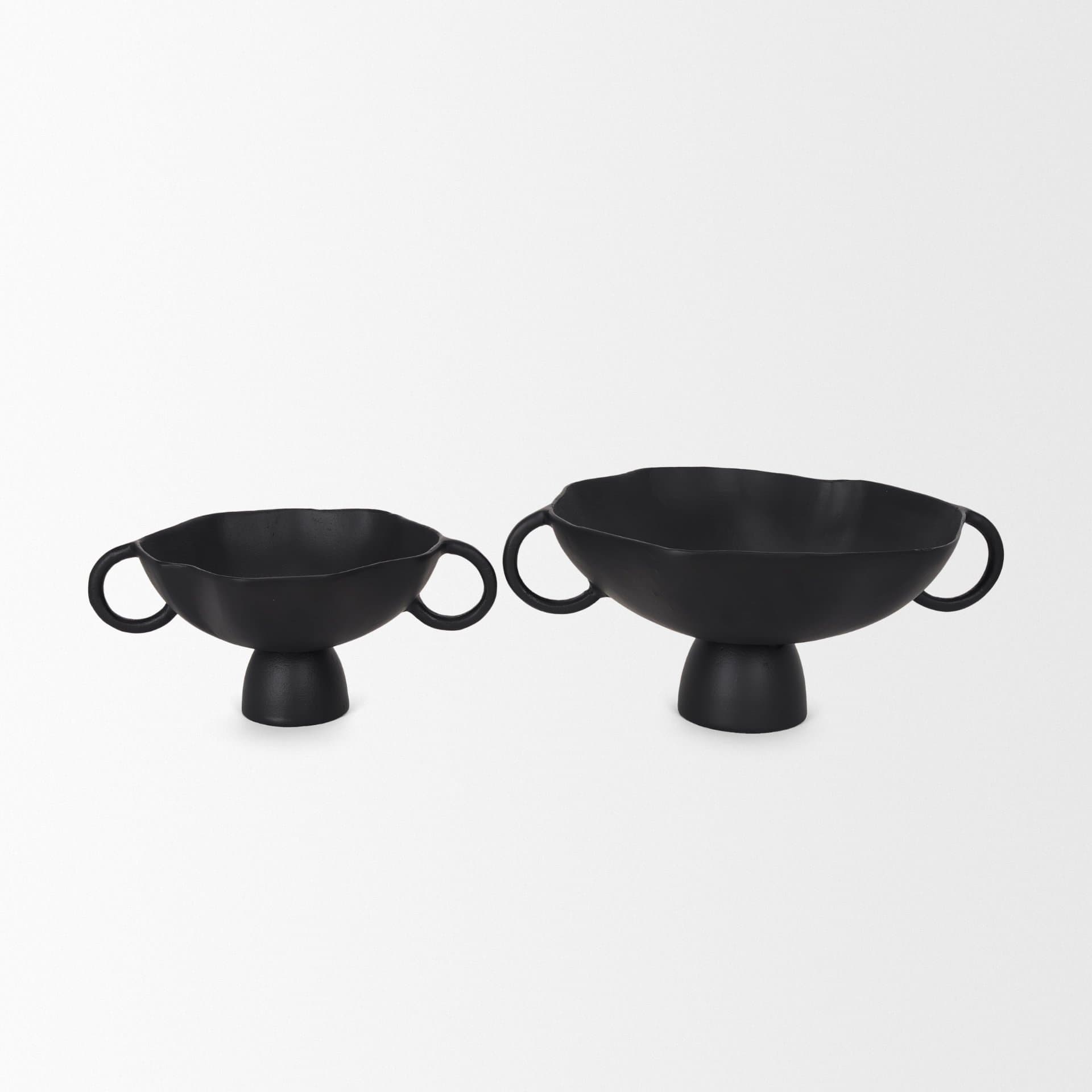 Radka Small Matte Black Metal Decorative Bowl — product photograph