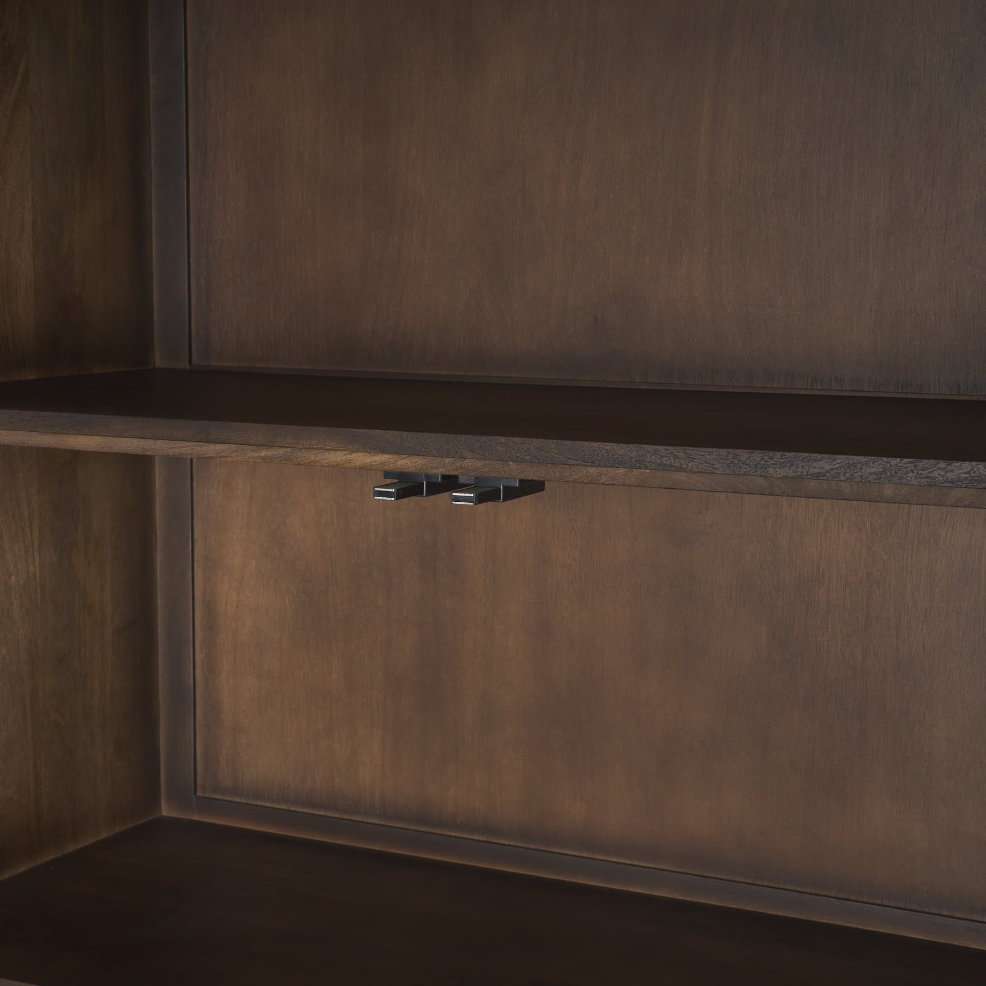 Truss Dark Brown Wood 6 Door Tall Cabinet — product photograph