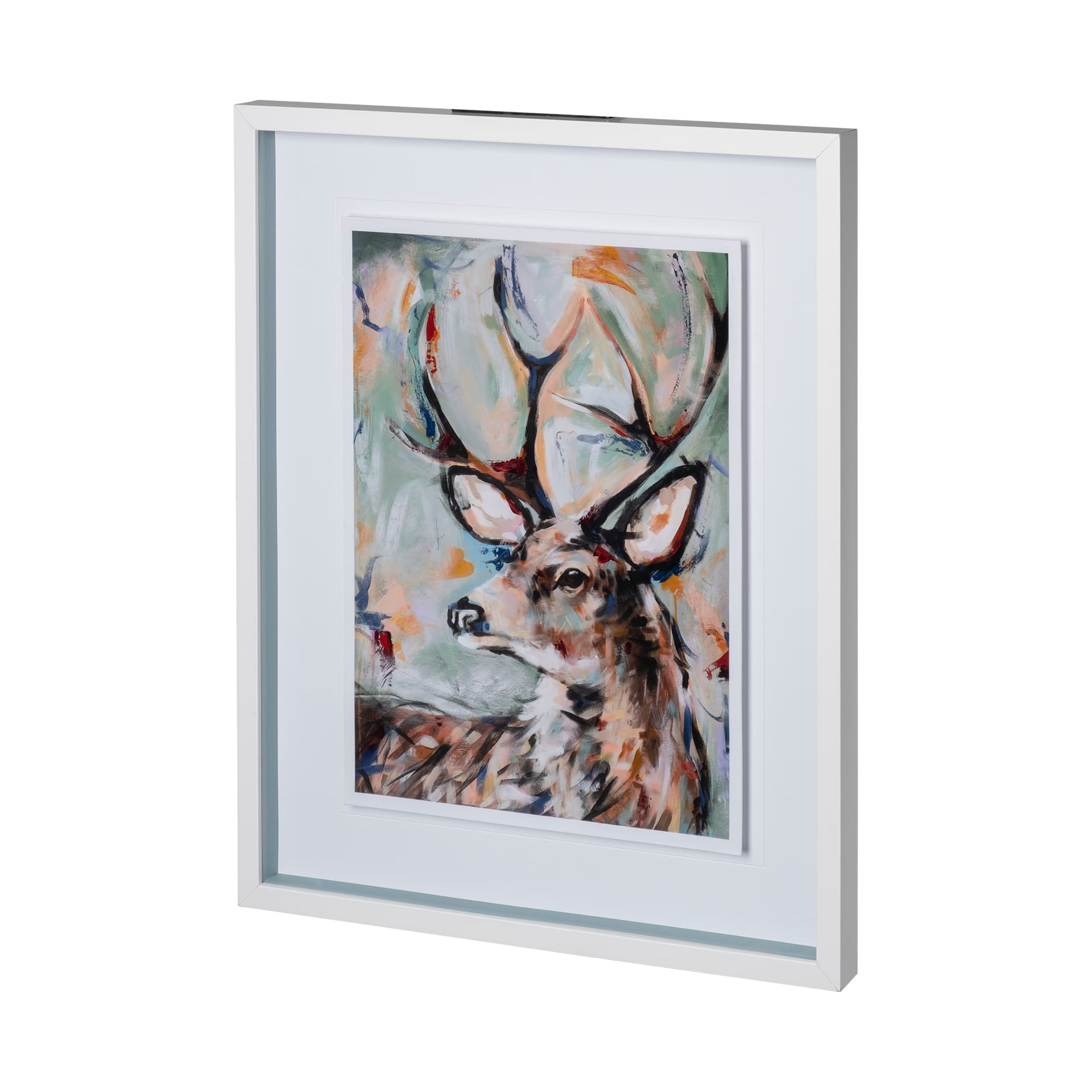 Buck by Altamura a Hand Embellished Textured Framed Art Print Matted under Glass — product photograph