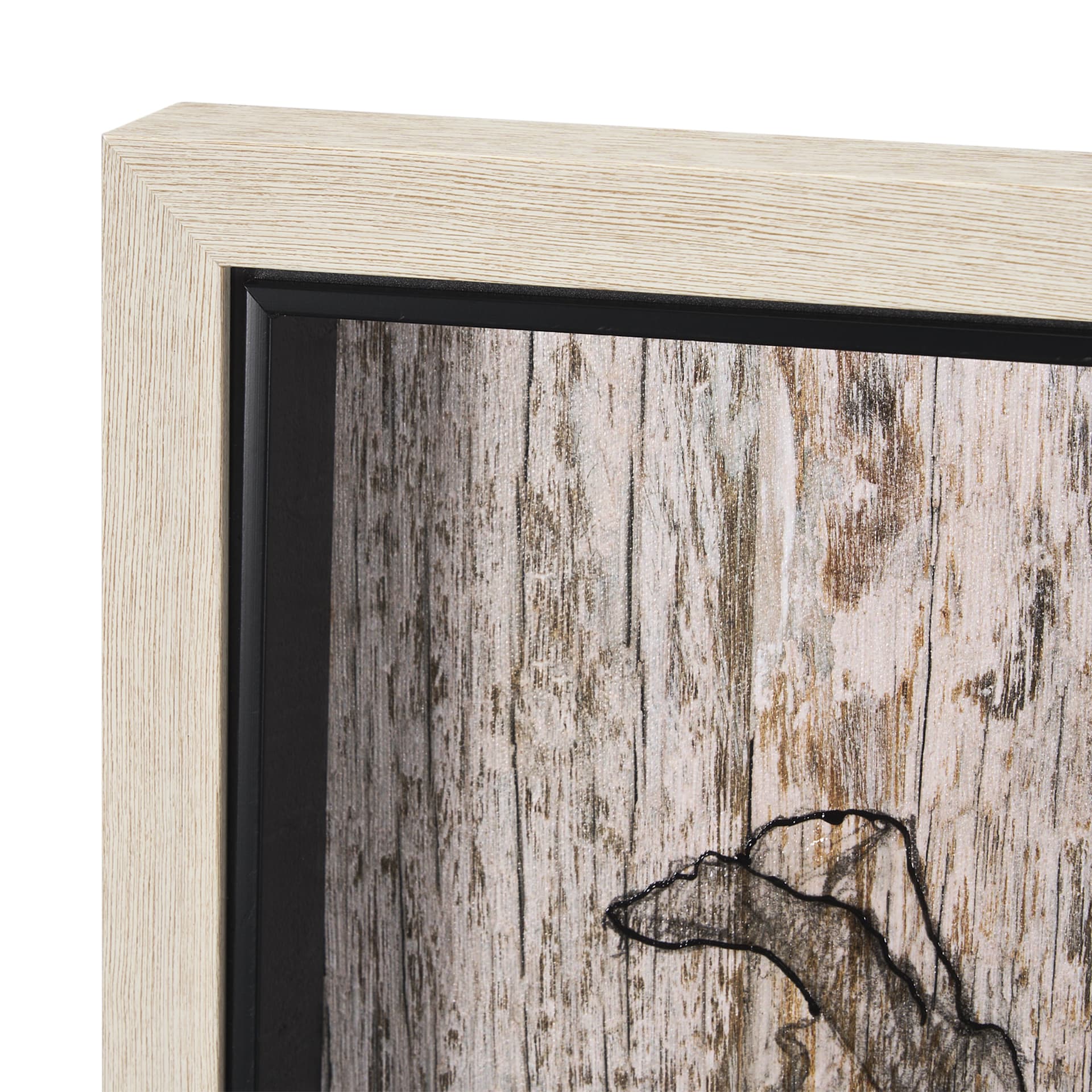 Wood Grain Sea Plant I by Mercana Studio a Hand Embellished Textured Framed Art Print — product photograph