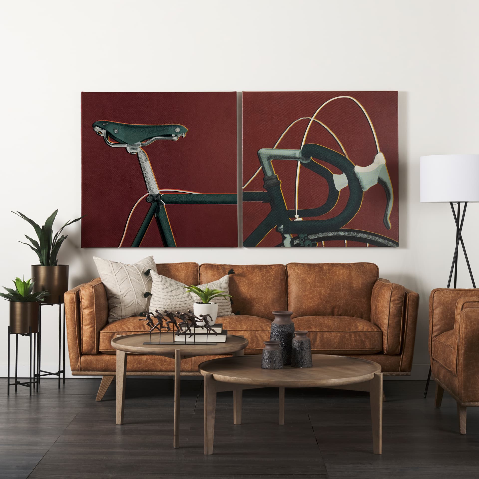 Bike Handle Orange by Alarm a Hand Embellished Textured Canvas — product photograph