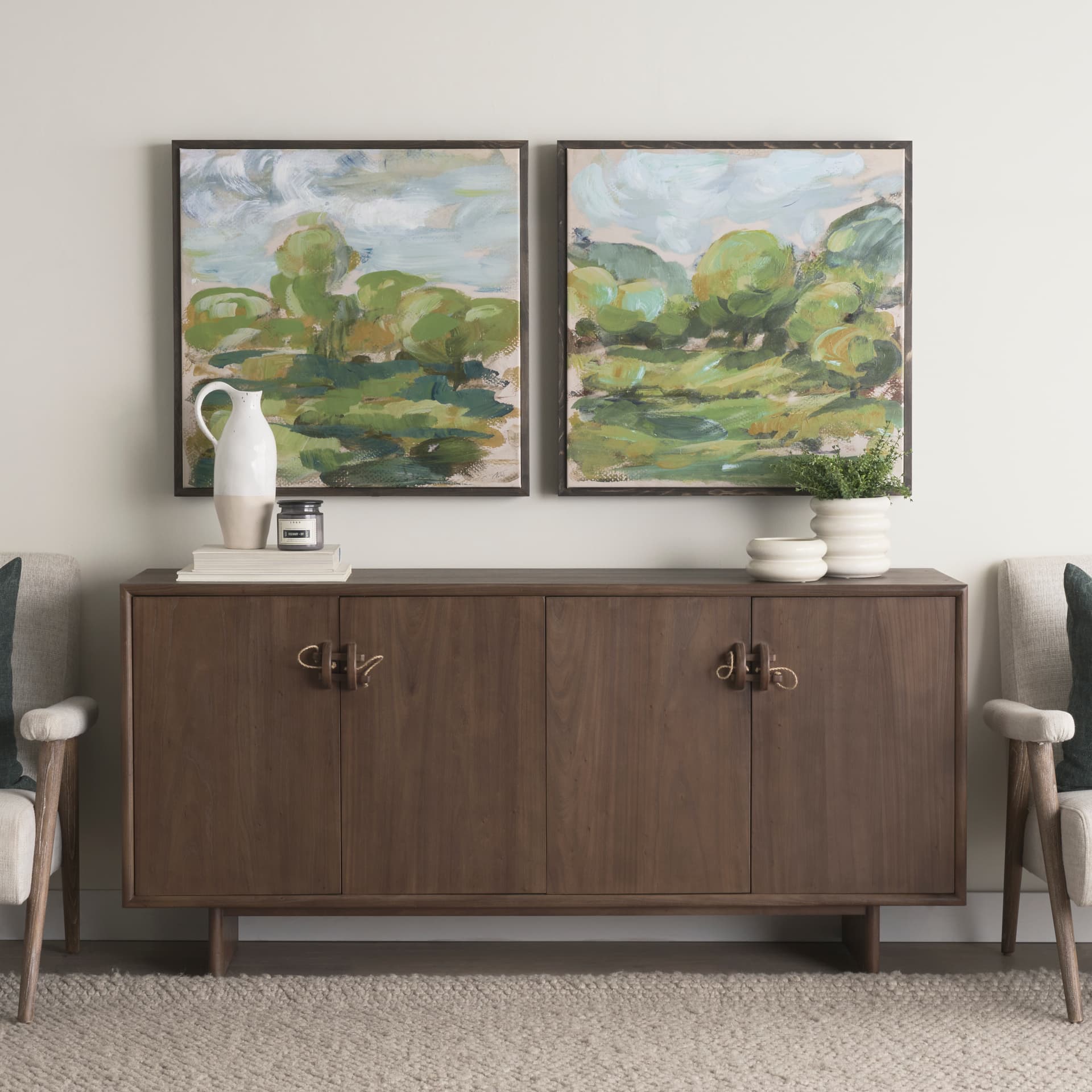 Vibrant View I by Mercana Studio a Hand Embellished Textured Canvas — in a styled room